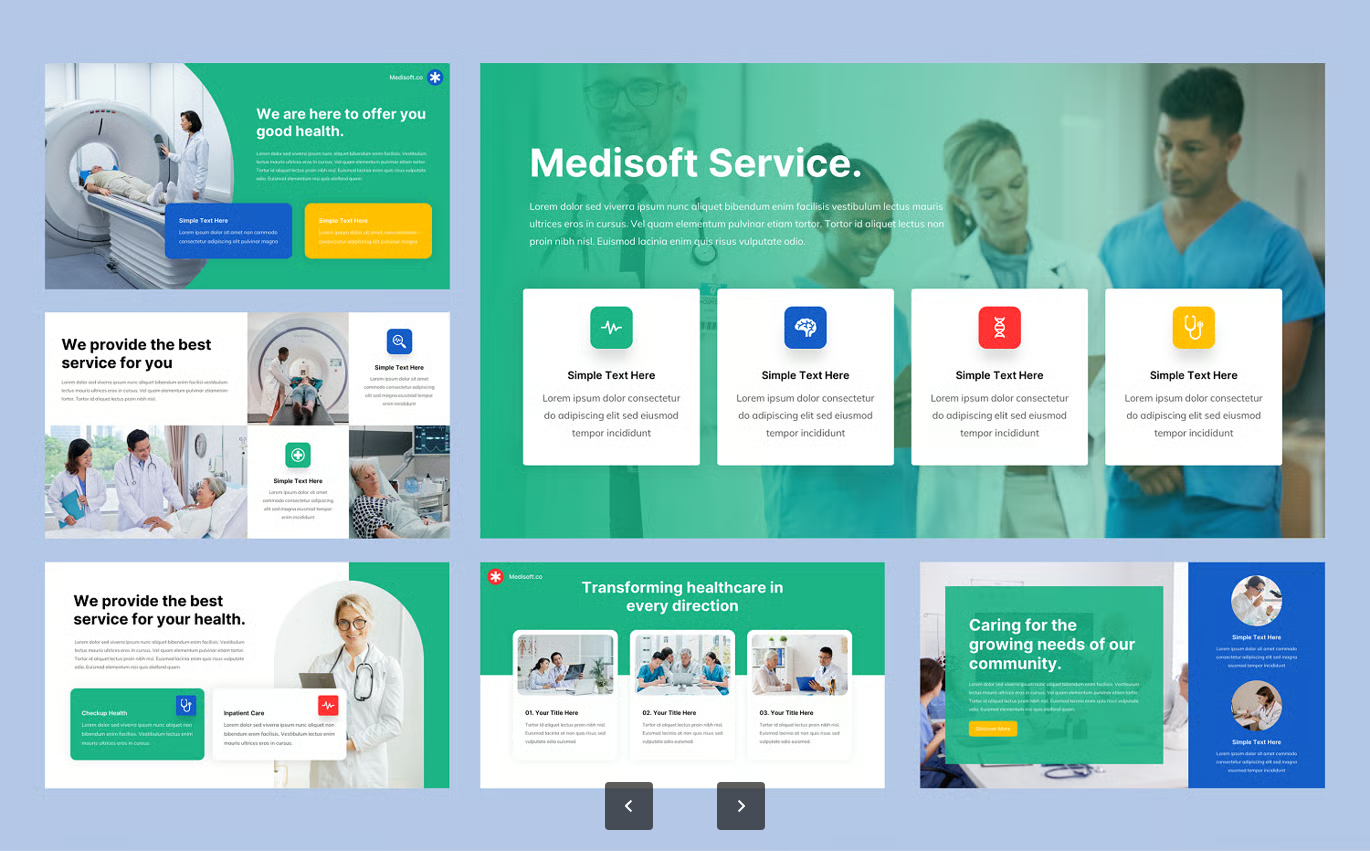 医疗PPT模板30页可编辑医学课件Keynote医院汇报演示素材Medisoft - Medical Keynote Template-果觅网