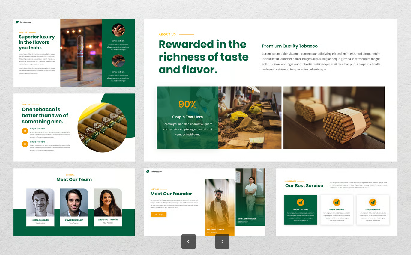 烟草行业商务PPT模板30页可编辑Keynote幻灯片农业医疗公司介绍Tembaco - Tobacco Keynote Template-果觅网