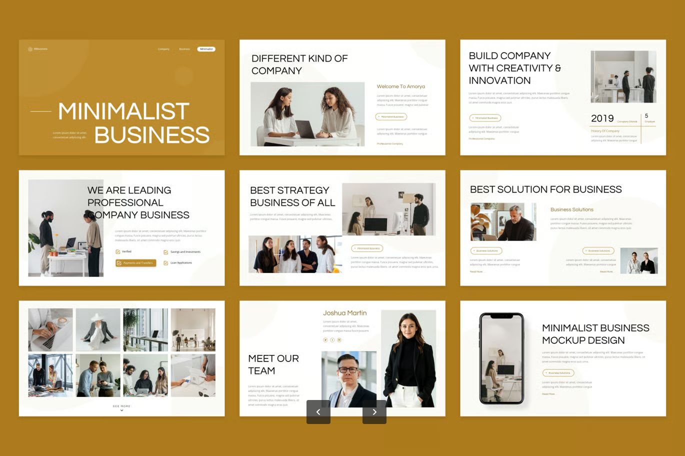 高端极简商务PPT模板企业通用可编辑专业创意现代风多场景演示Minimalist Business-果觅网