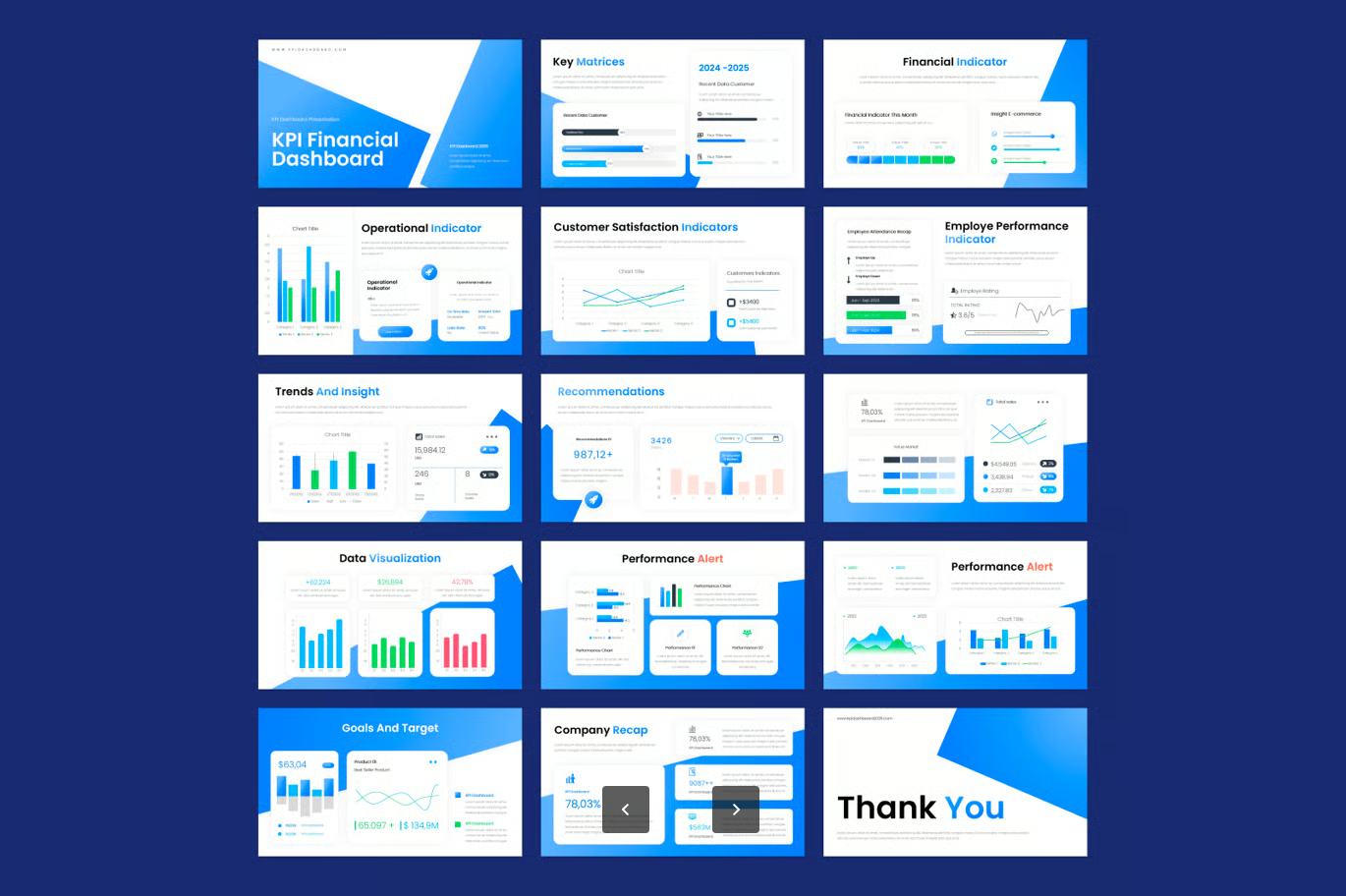 KPI数据看板模板可视化报表高效商业分析决策工具KPI Dashboard-果觅网