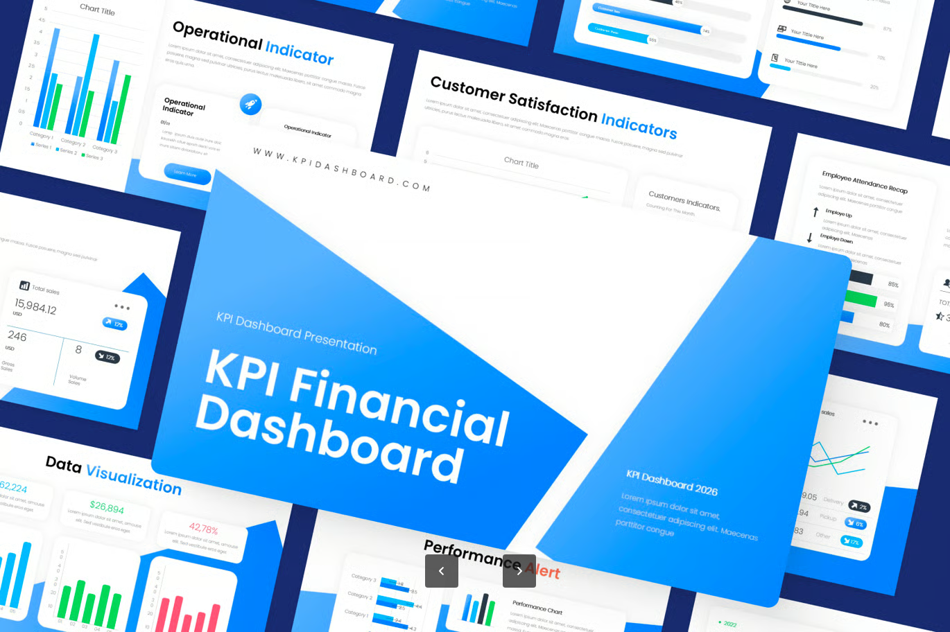 KPI数据看板模板可视化报表高效商业分析决策工具KPI Dashboard-果觅网