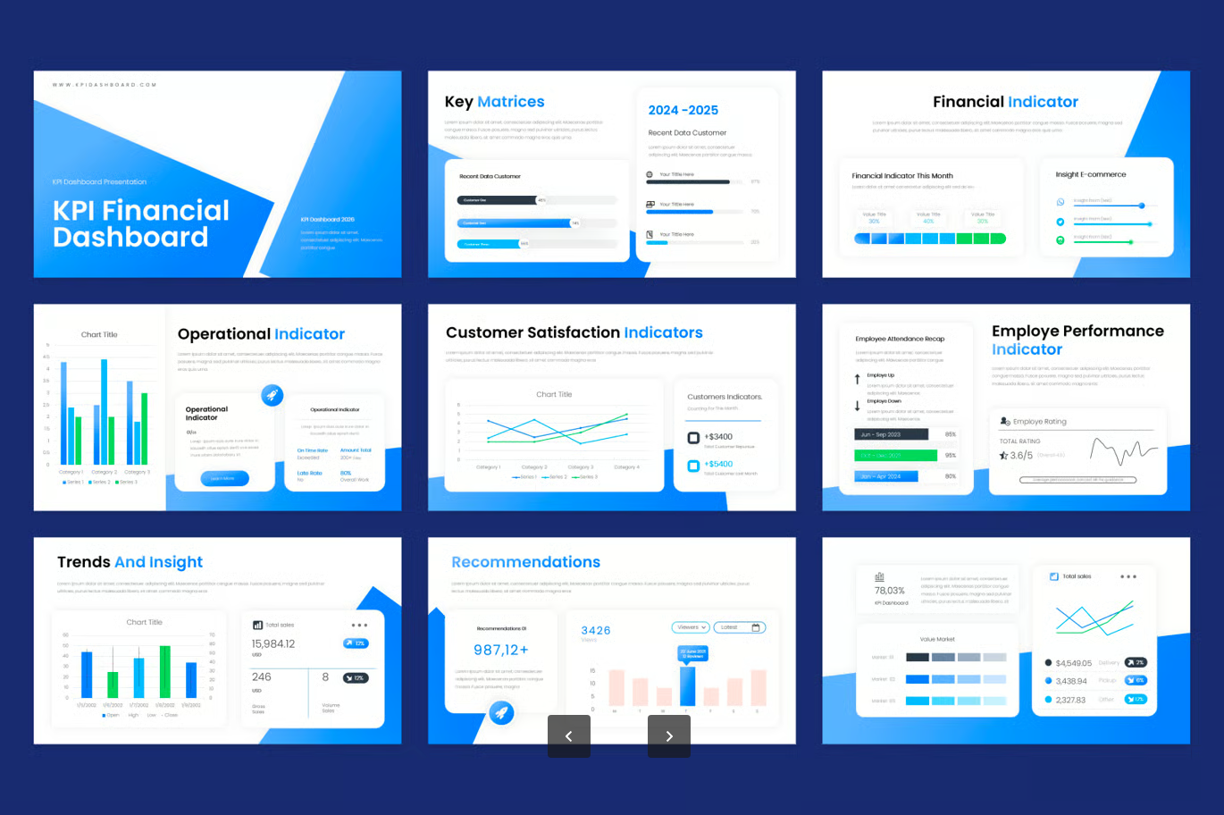 KPI数据看板模板可视化报表高效商业分析决策工具KPI Dashboard-果觅网