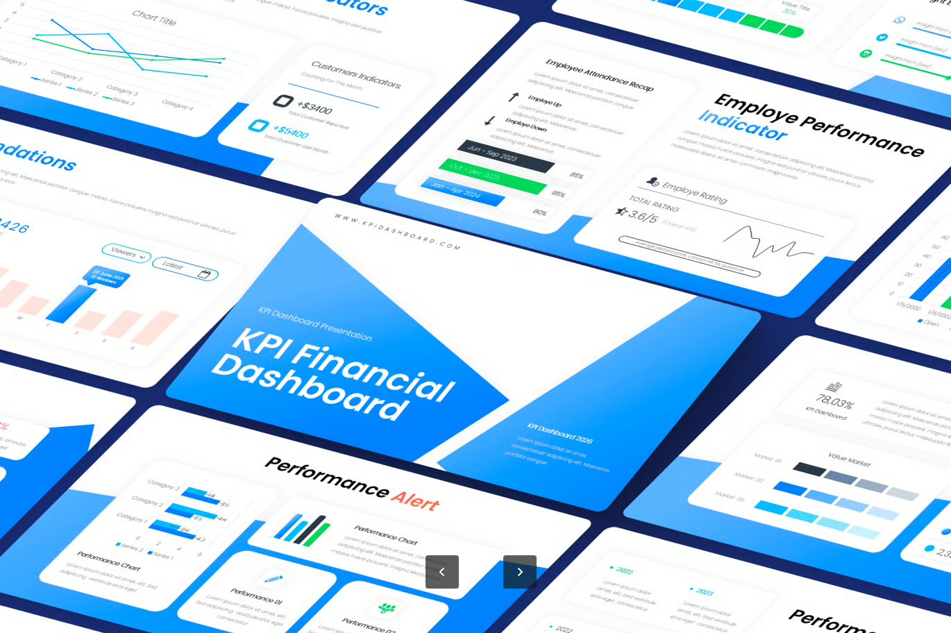 KPI数据看板模板可视化报表高效商业分析决策工具KPI Dashboard-果觅网