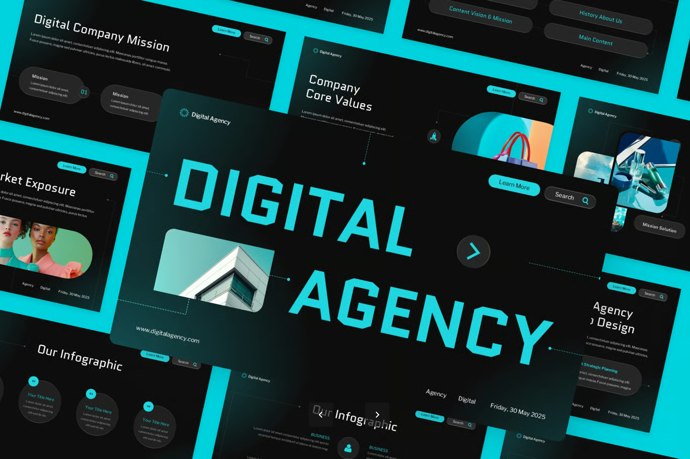 高端创意机构数字营销模板专业设计品牌策划商业提案PPT演示Digital Agency-果觅网
