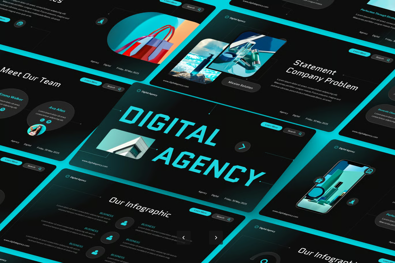 高端创意机构数字营销模板专业设计品牌策划商业提案PPT演示Digital Agency-果觅网