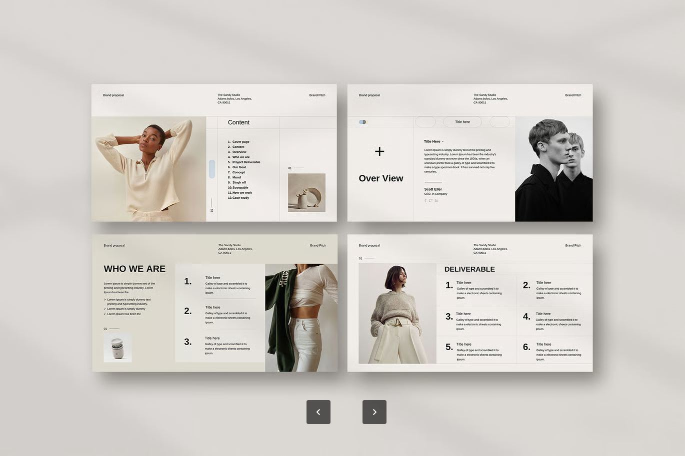 品牌提案InDesign模板18页专业框架可编辑矢量图表商业计划书PPTBrand Proposal Template-果觅网