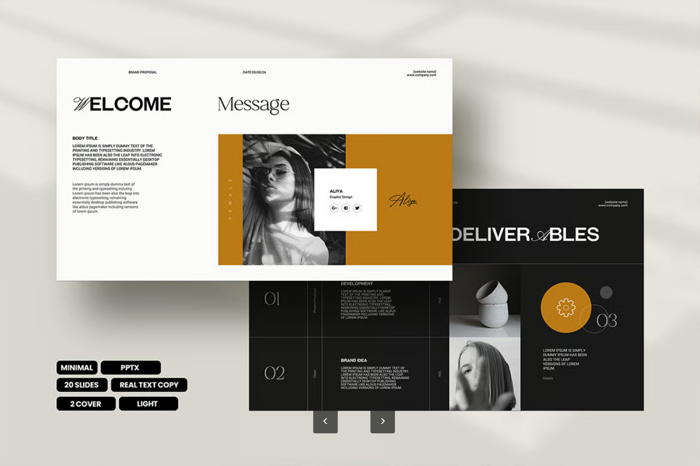 高端商务品牌提案PPT模板可编辑设计师专用创意方案报价单Brand Proposal Template-果觅网
