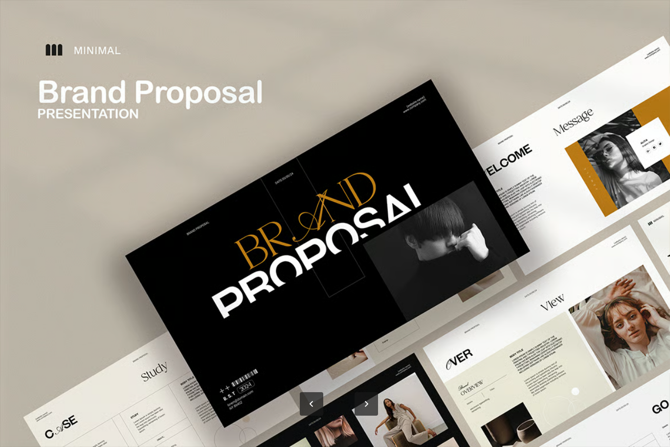 高端商务品牌提案PPT模板可编辑设计师专用创意方案报价单Brand Proposal Template-果觅网