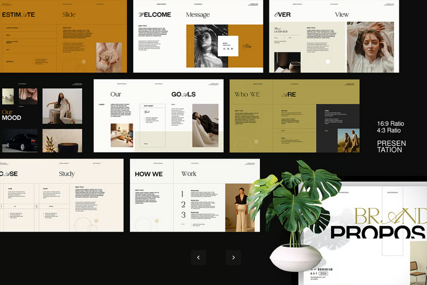 高端商务品牌提案PPT模板可编辑设计师专用创意方案报价单Brand Proposal Template-果觅网