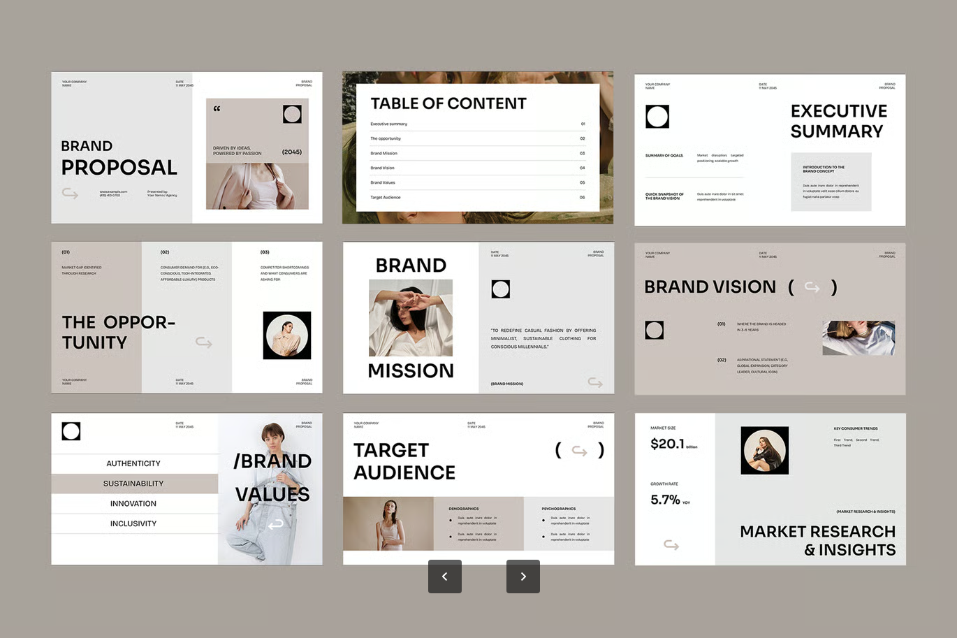 高端商务Keynote提案模板16 9全高清20页可编辑创意企业汇报PPTBold Minimalism Brand Proposal   001-果觅网