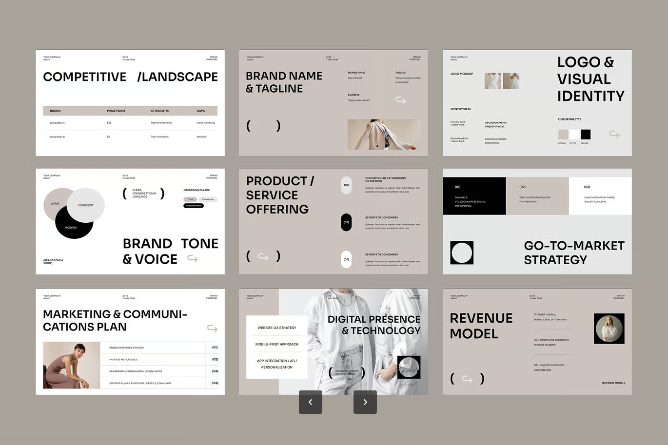 高端商务Keynote提案模板16 9全高清20页可编辑创意企业汇报PPTBold Minimalism Brand Proposal   001-果觅网