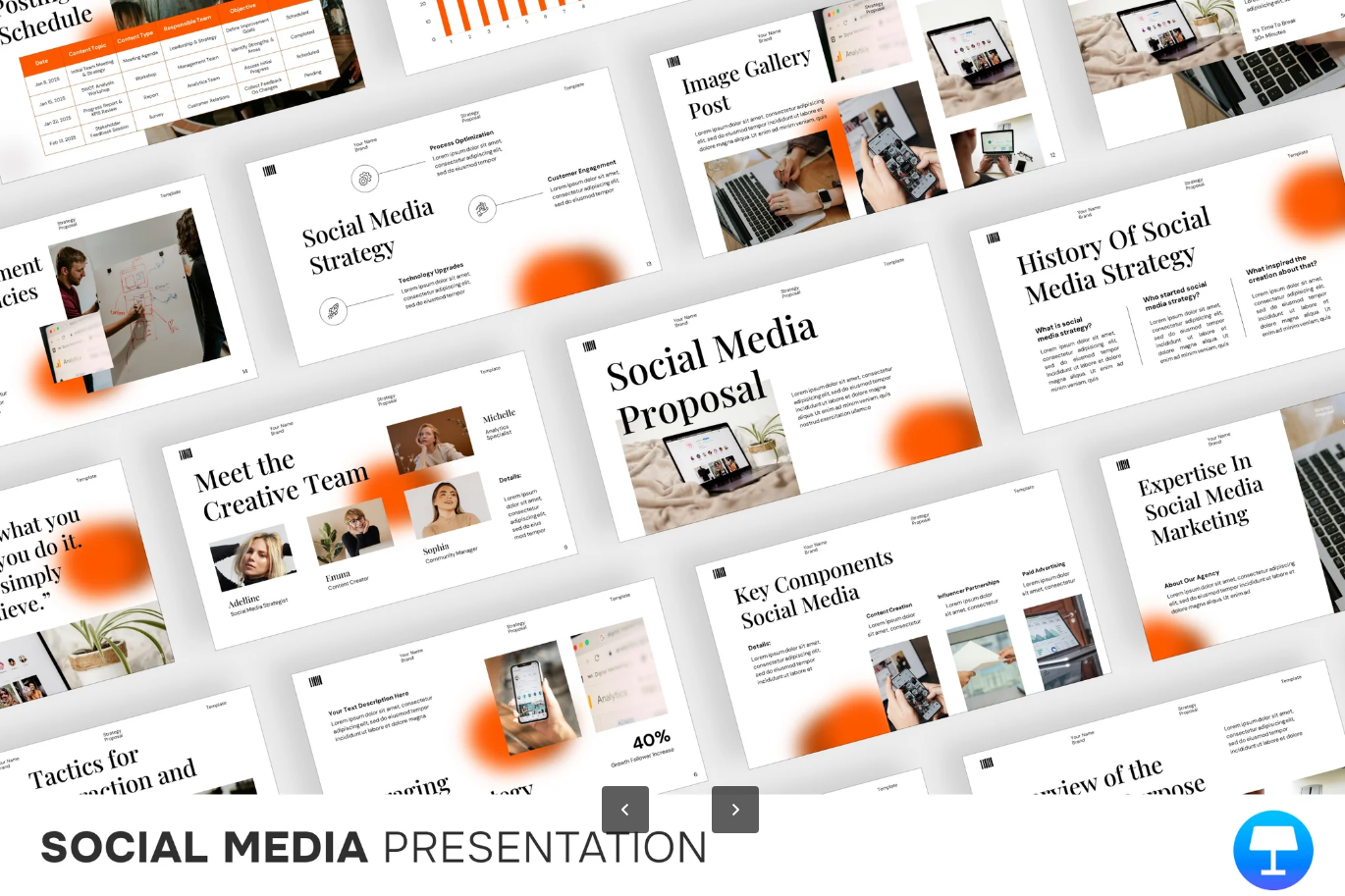 G7346 专业动态社交媒体提案PPT模板商务营销策划案创意设计Social Media Proposal
