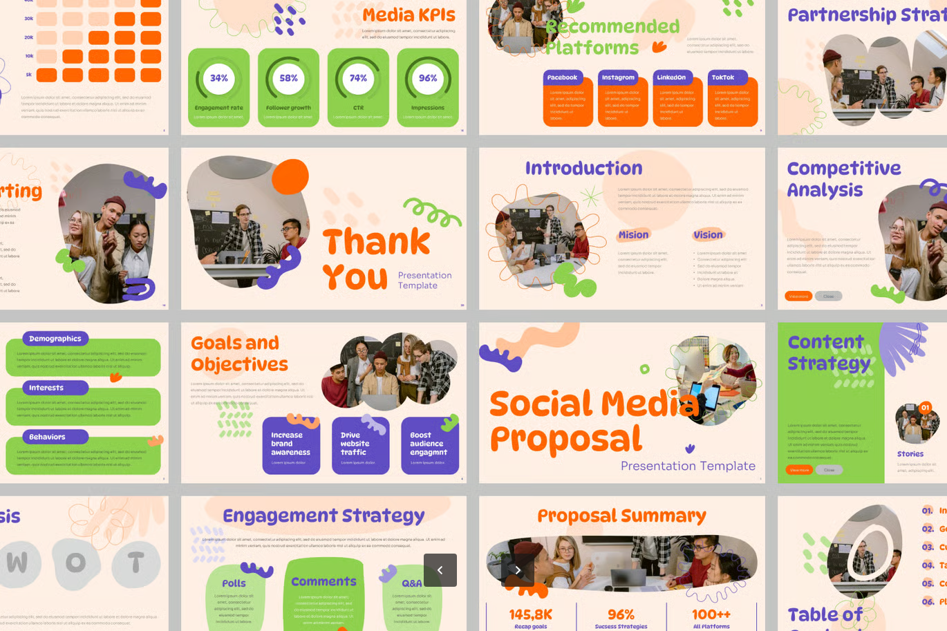 专业可编辑社交媒体提案PPT模板营销策划商业演示工具Social Media Proposal-果觅网