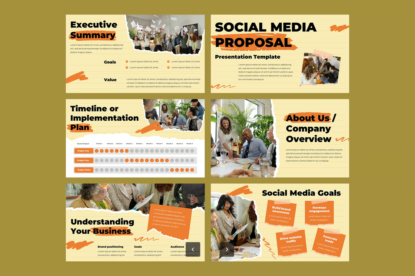 专业设计社交媒体提案PPT模板创意商业策划动态演示方案Social Media Proposal-果觅网