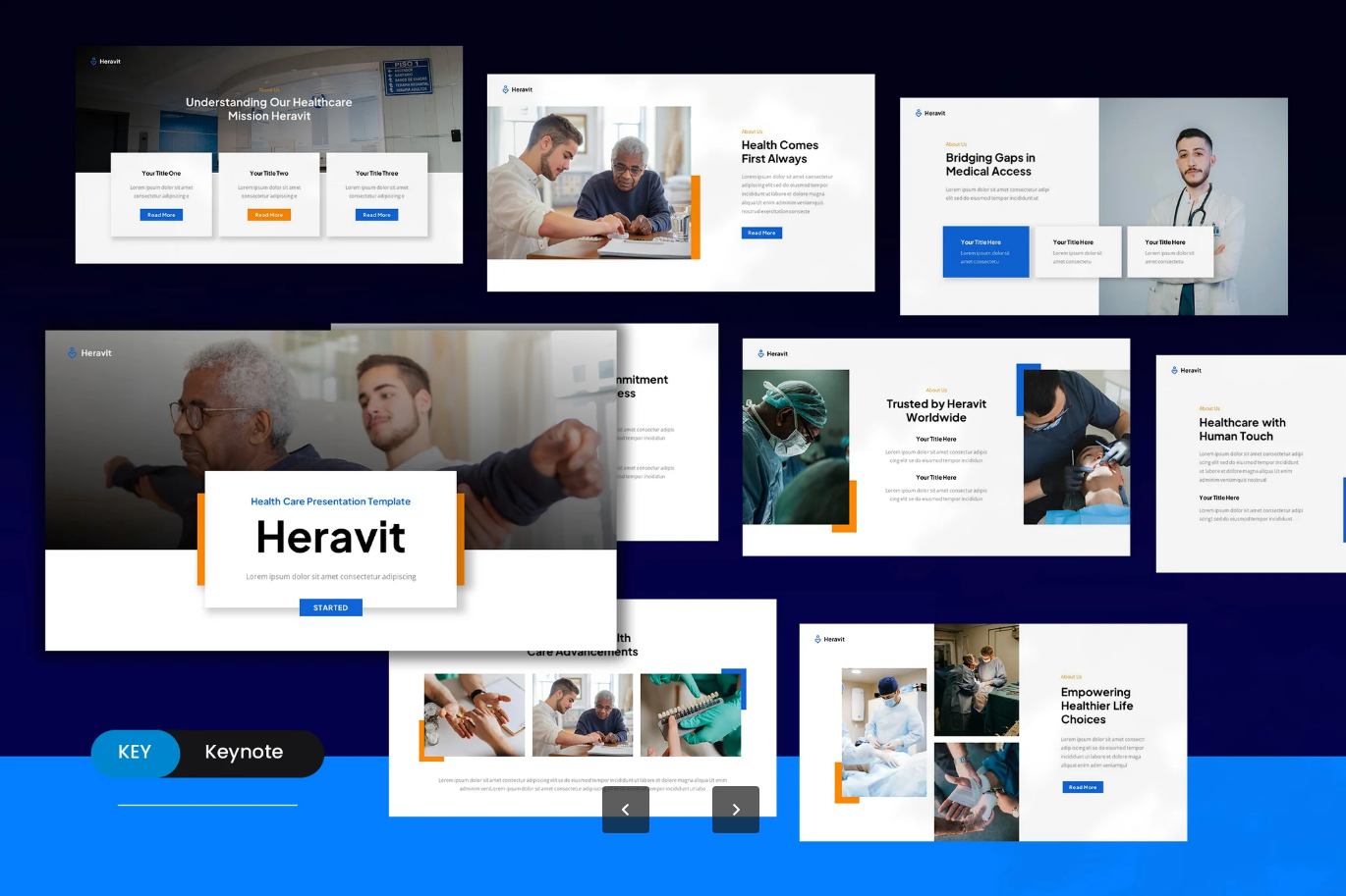 G7375 医疗健康Keynote商务模板36页可编辑现代简约专业演示Heravit Healthcare Keynote Presentation