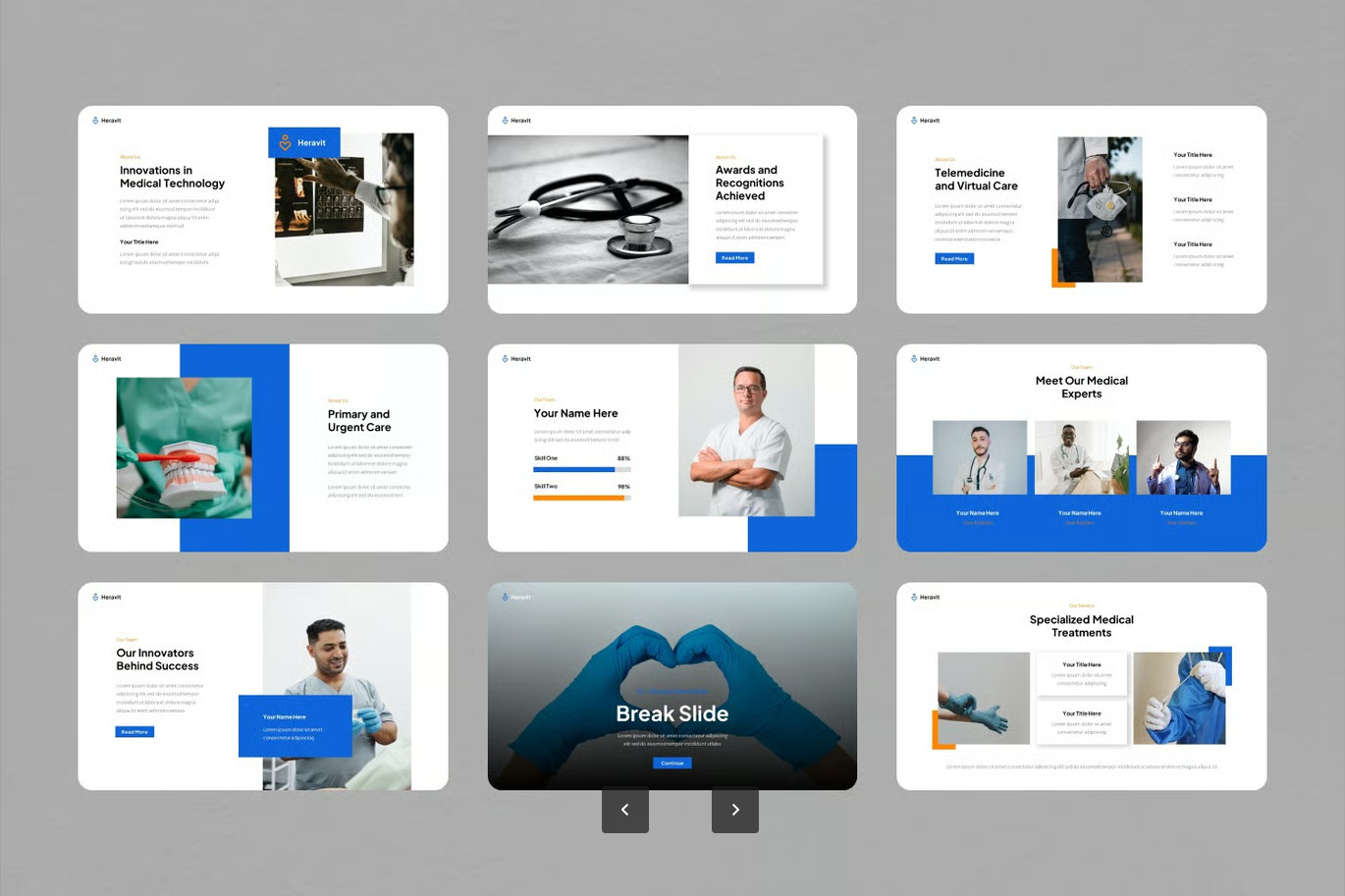 医疗健康Keynote商务模板36页可编辑现代简约专业演示Heravit Healthcare Keynote Presentation-果觅网