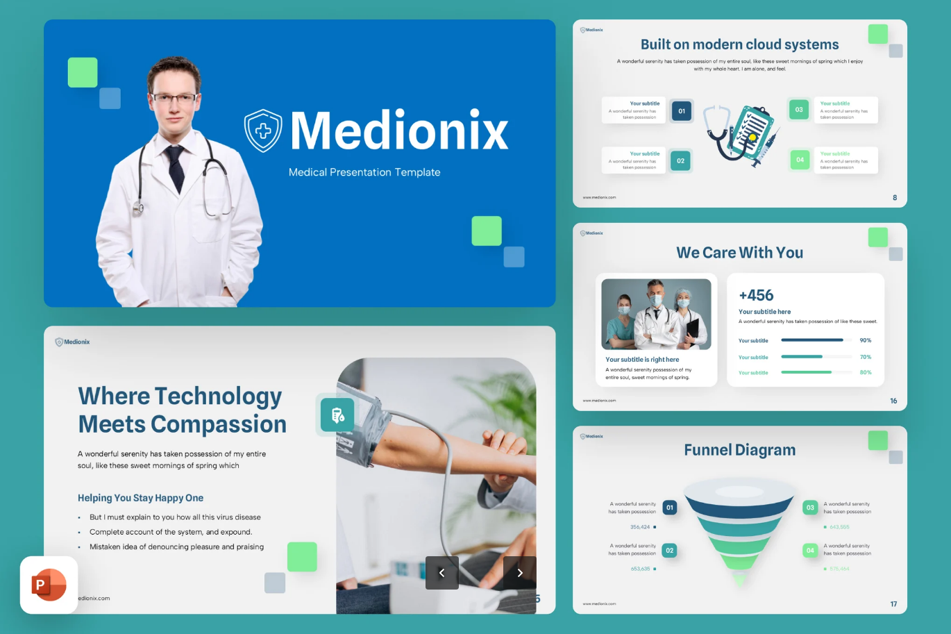 G7381 科技感医疗PPT模板高端专业设计可编辑幻灯片演示Medical