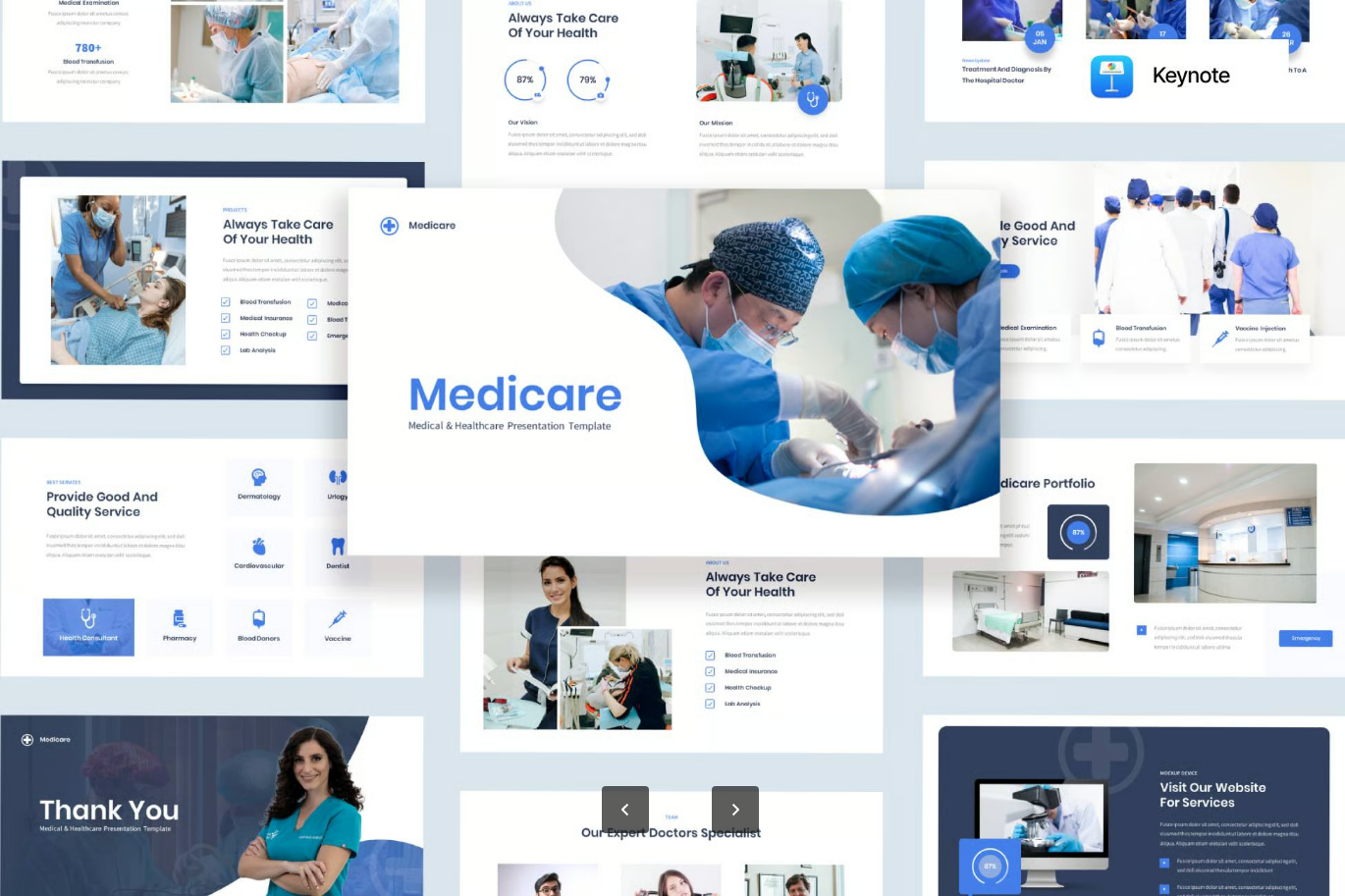 G7390 医疗健康Keynote模板36页可编辑幻灯片16比9宽屏演示文稿Medicare – Medical & Healthcare Keynote