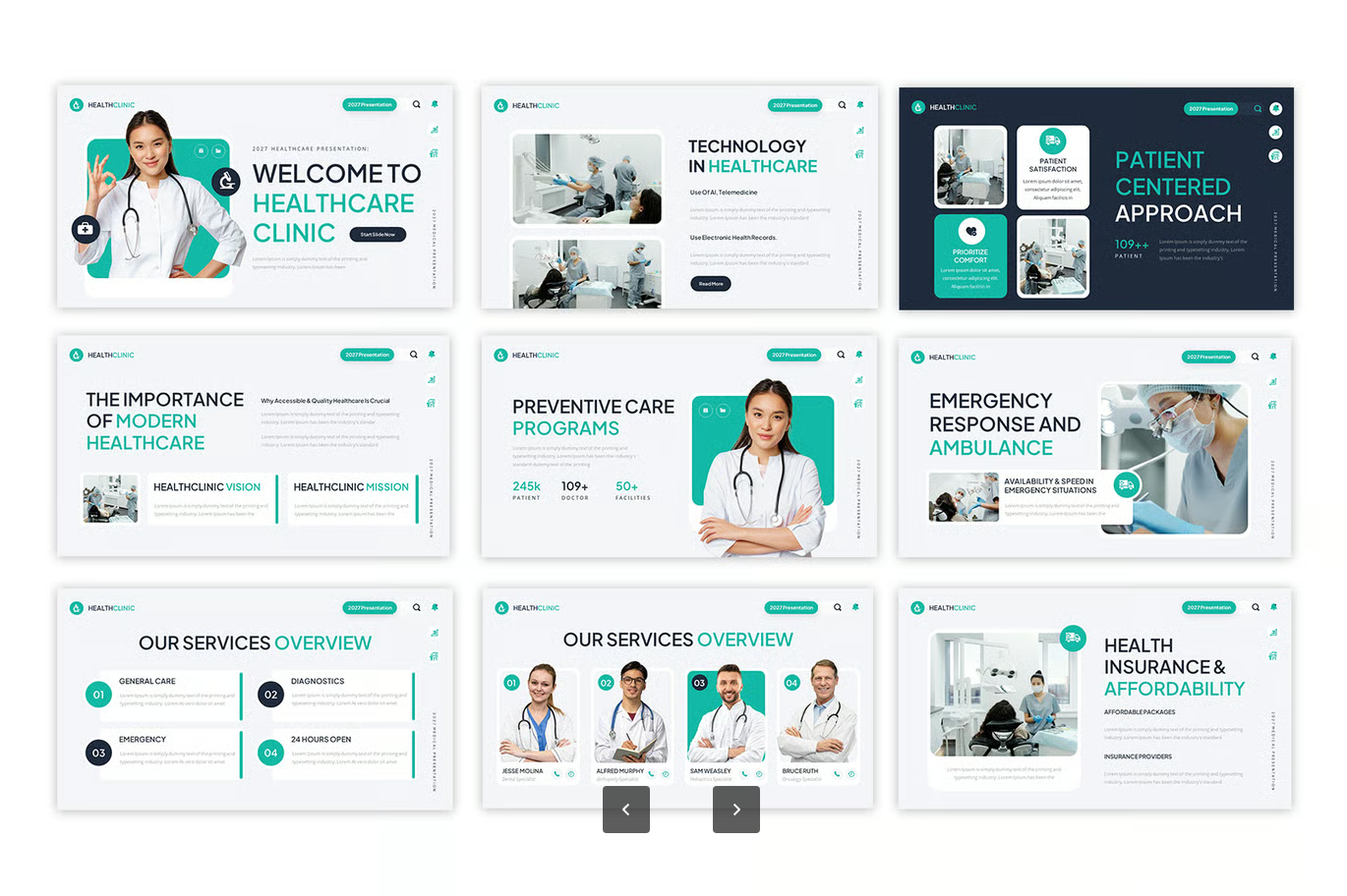 医疗健康PPT模板商务演示诊所企业报告学术答辩通用专业设计Healthcare Medical Clinic-果觅网