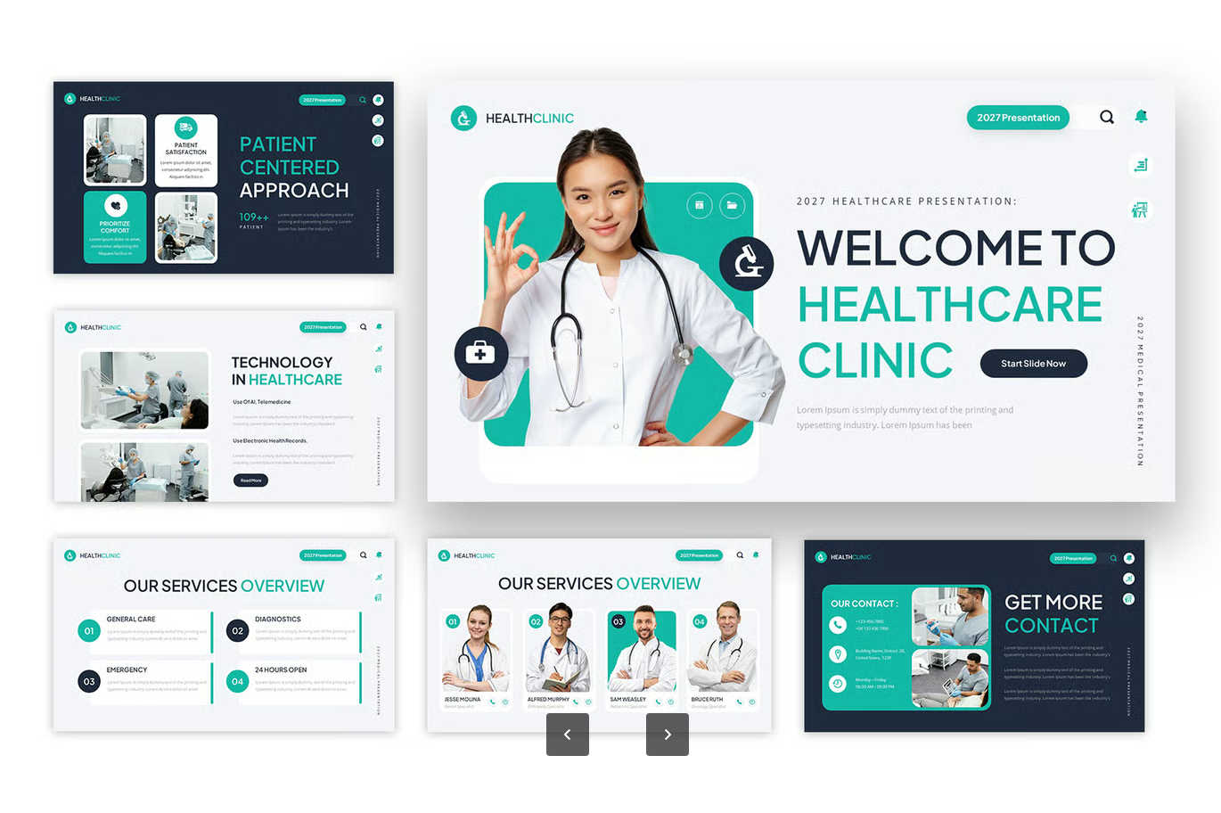 医疗健康PPT模板商务演示诊所企业报告学术答辩通用专业设计Healthcare Medical Clinic-果觅网