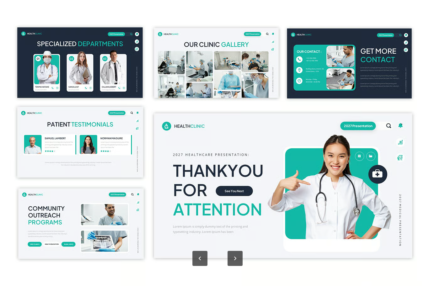 医疗健康PPT模板商务演示诊所企业报告学术答辩通用专业设计Healthcare Medical Clinic-果觅网