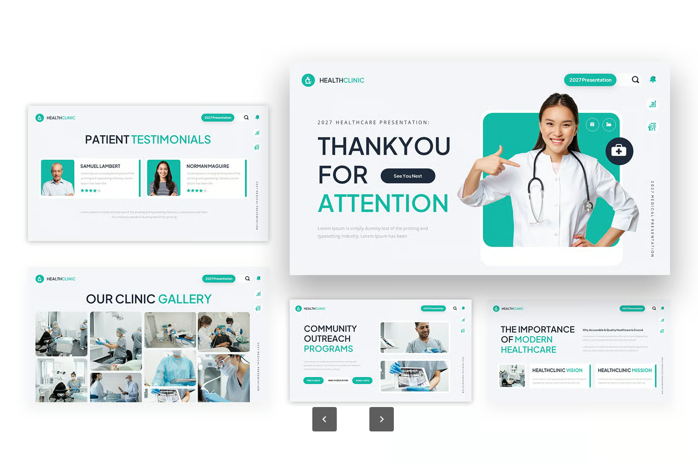 医疗健康PPT模板商务演示诊所企业报告学术答辩通用专业设计Healthcare Medical Clinic-果觅网