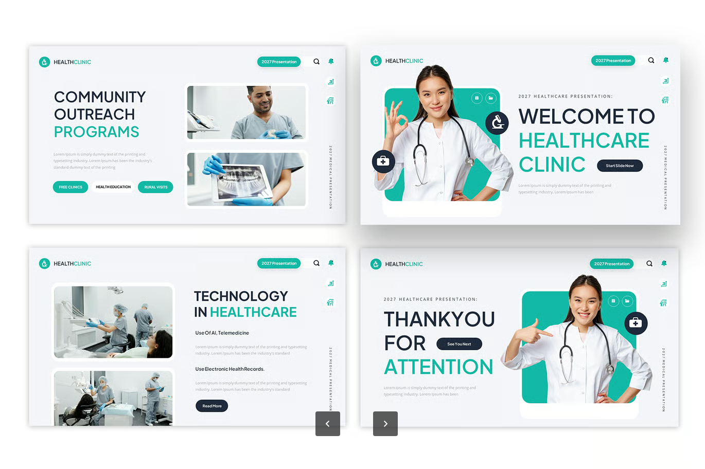 高端医疗商务PPT模板专业动态可编辑通用诊所医院汇报课件Healthcare Medical Clinic-果觅网