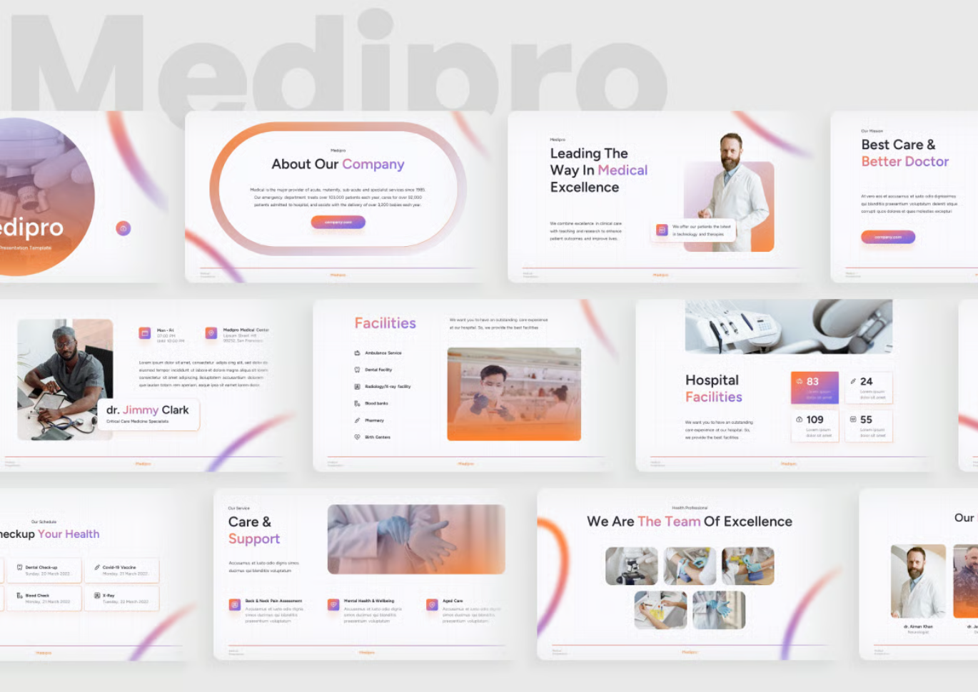 医疗Keynote模板30页可编辑幻灯片医院诊所演示设计Medipro - Medical Keynote Presentation-果觅网
