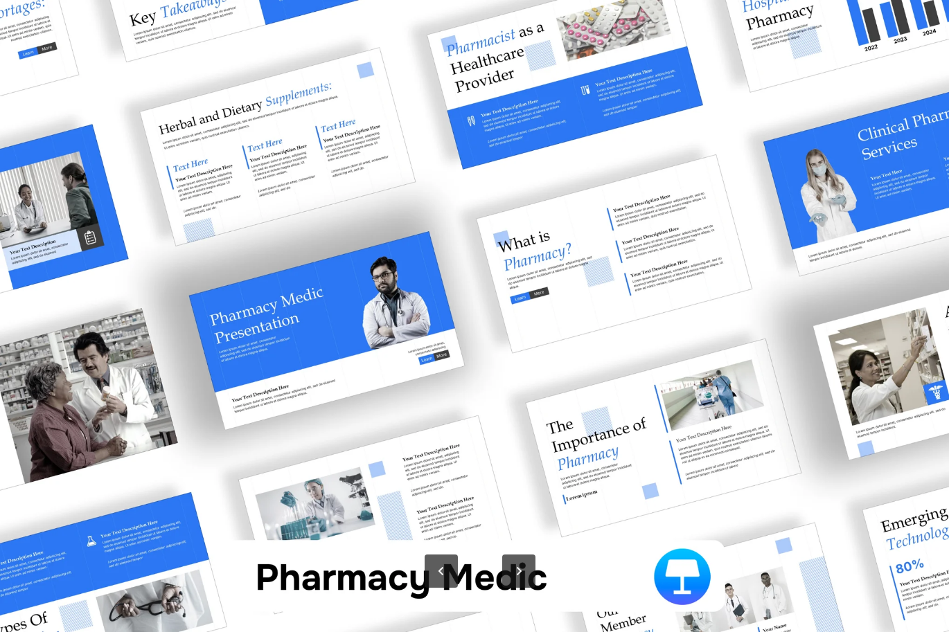 G7408 医药医疗PPT模板专业设计演示幻灯片课件商务汇报Pharmacy Medic