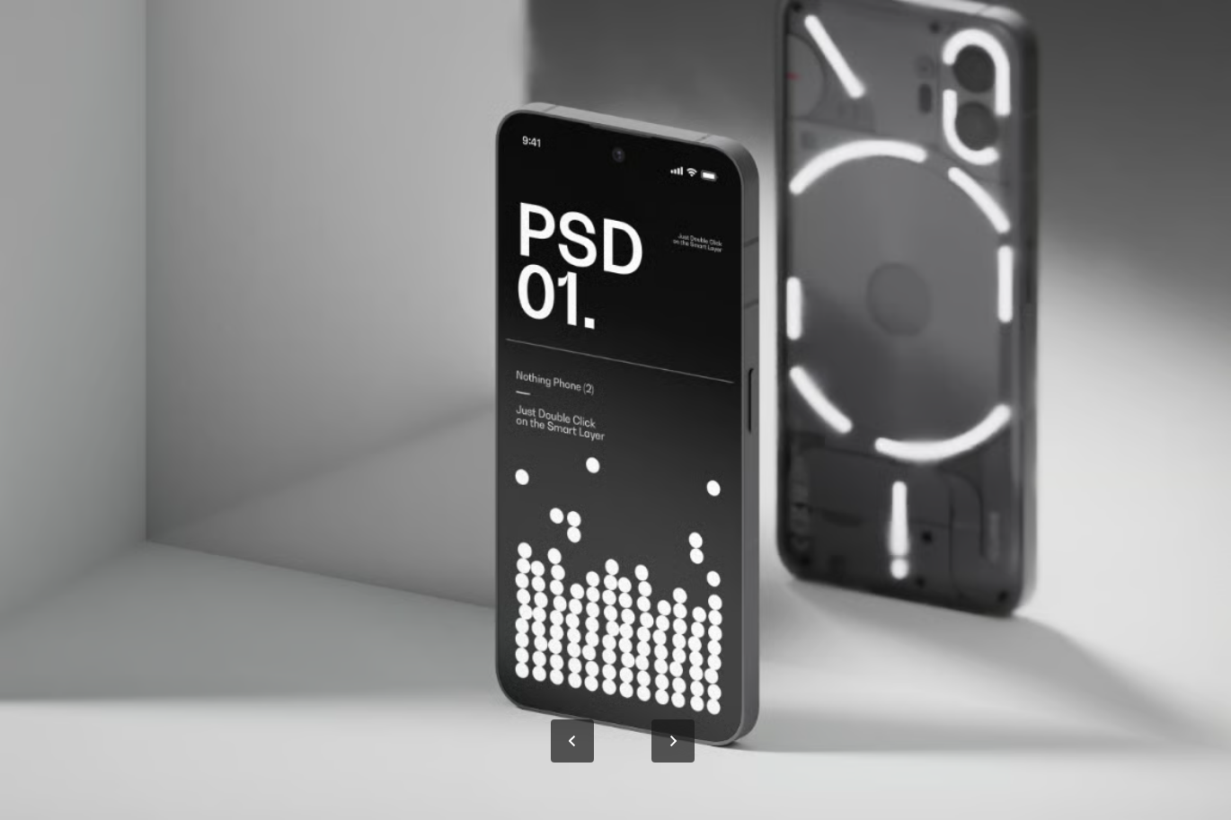 高分辨率PSD手机模型模板透明背景分层可编辑设计素材智能对象图层Nothing Phone Mockup Set-果觅网