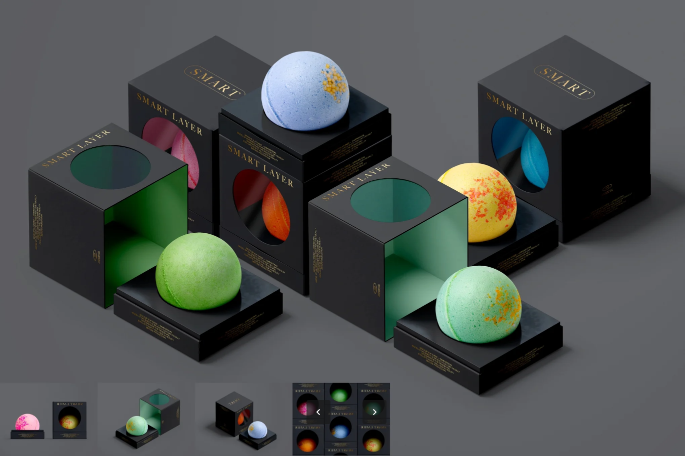 G7434 浴球PSD样机智能图层高分辨率可编辑设计模板透明背景Bath Bomb Mockup Set