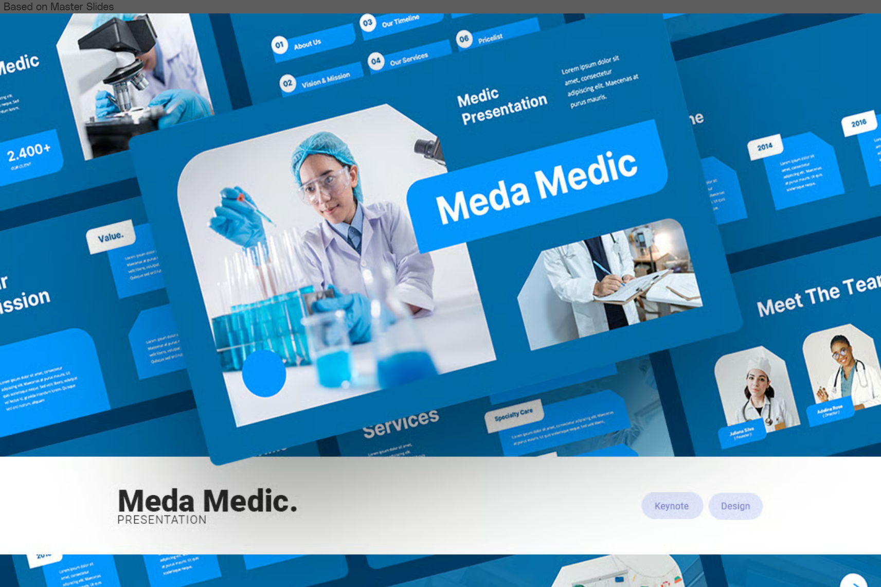 G7463 专业医疗幻灯片创意高端设计可编辑现代商务PPT模板素材Meda – Medic Keynote