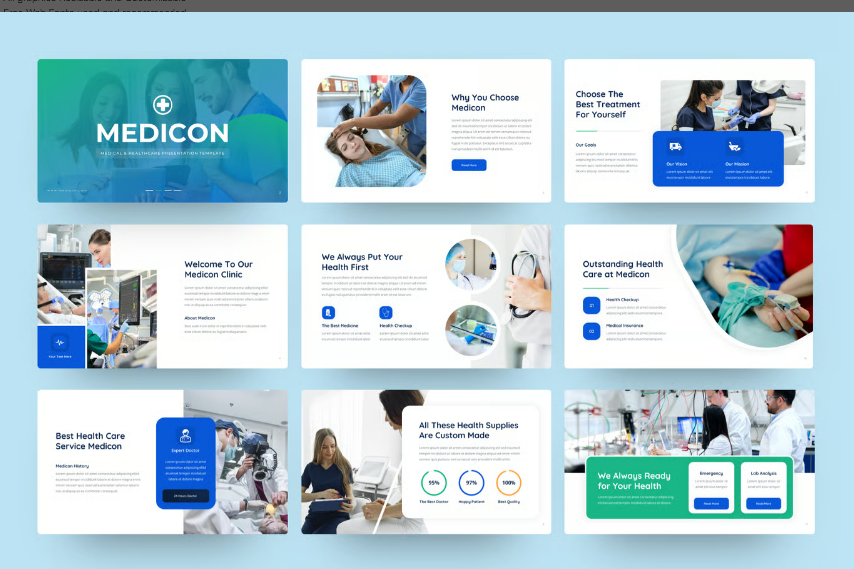医疗健康商务PPT模板高端大气专业设计可编辑医学课件素材Medicon - Medical & Healthcare PowerPoint-果觅网