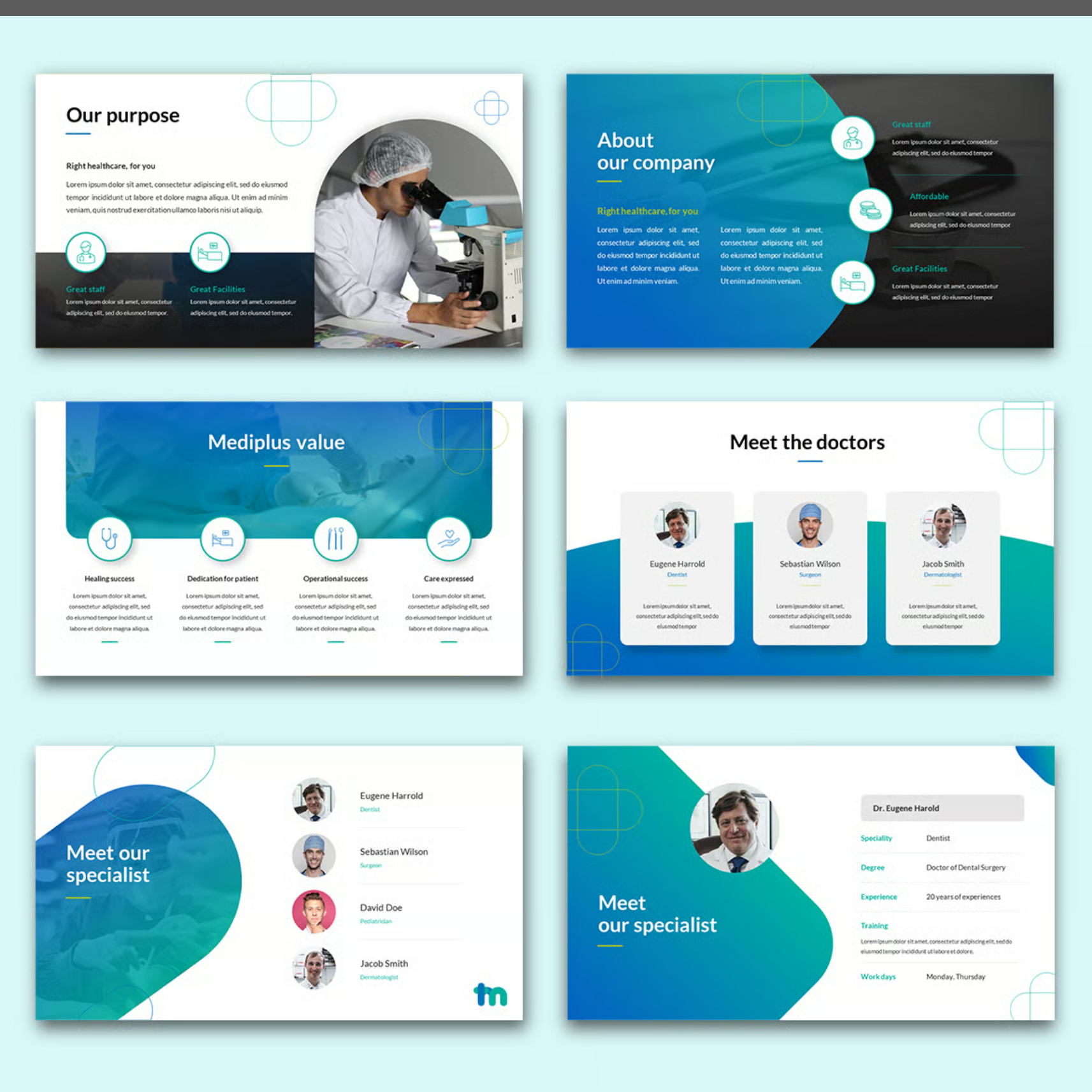 专业医疗PPT模板36页现代简约风诊所医院可编辑动态幻灯片MEDIPLUS – Medical PowerPoint Template-果觅网
