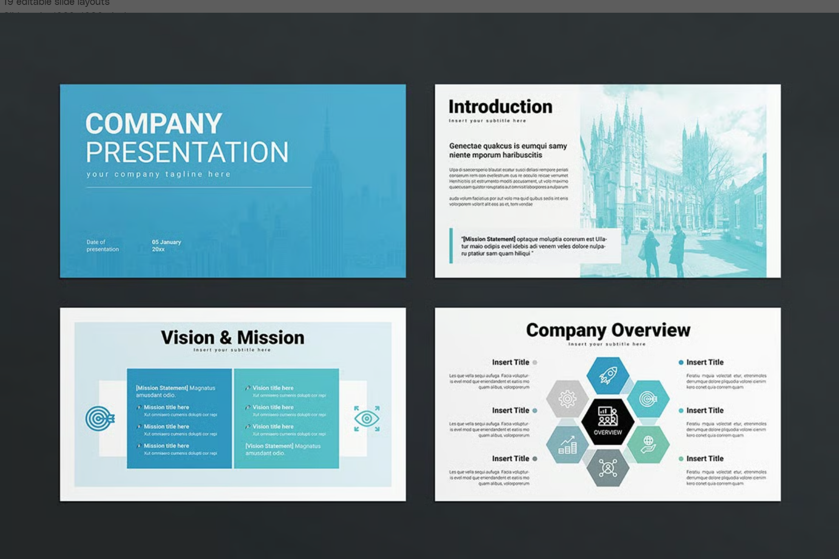 高端商务公司简介PPT模板19页可编辑动态演示文稿企业幻灯片Company Profile Google Slides Presentation-果觅网