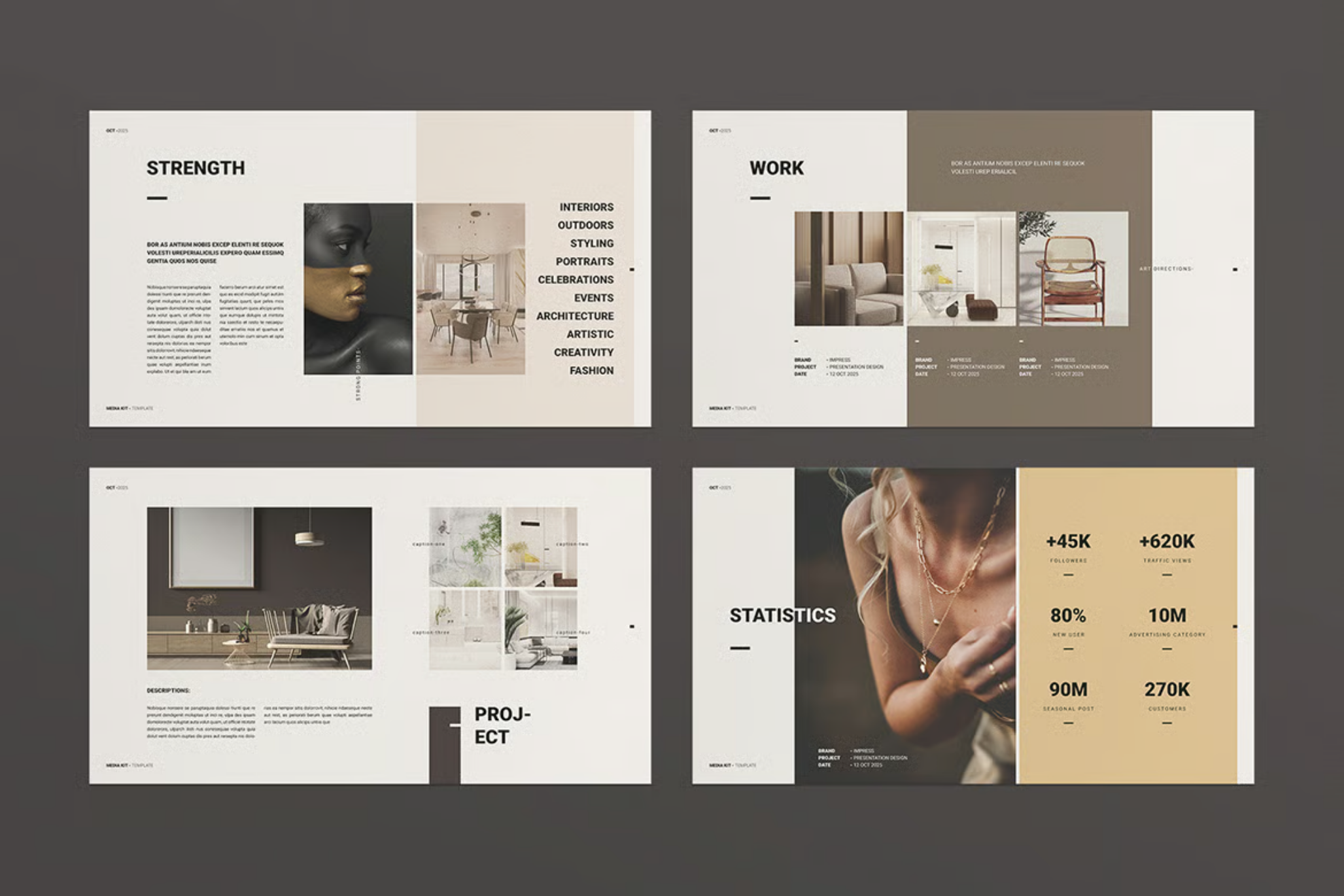 高端大气商务风企业宣传PPT模板16页可编辑动态创意设计Media Kit Keynote Presentation Template-果觅网