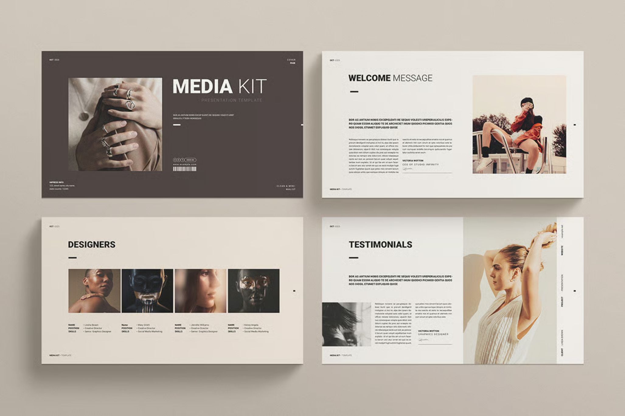 高端大气商务风企业宣传PPT模板16页可编辑动态创意设计Media Kit Keynote Presentation Template-果觅网