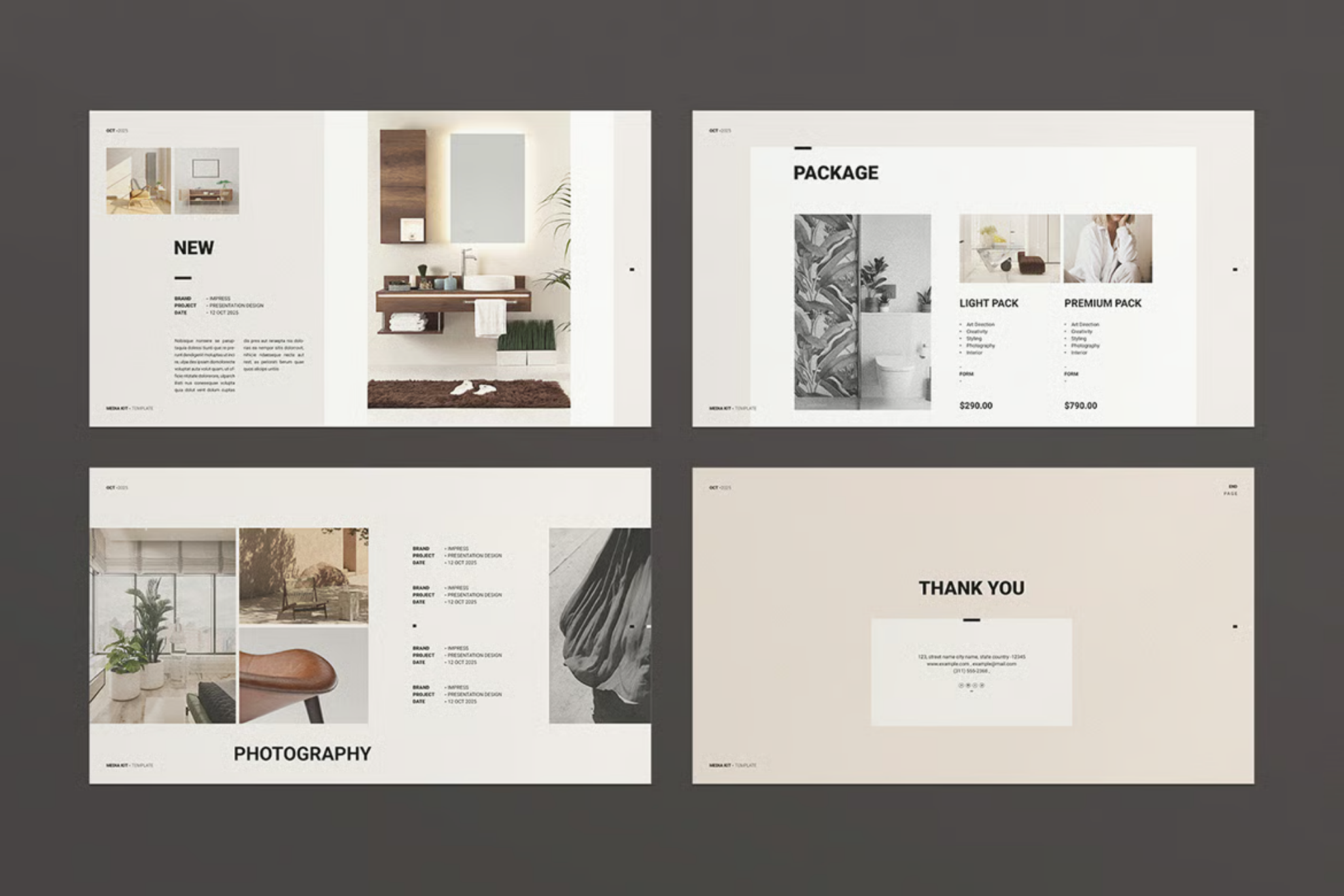 高端大气商务风企业宣传PPT模板16页可编辑动态创意设计Media Kit Keynote Presentation Template-果觅网