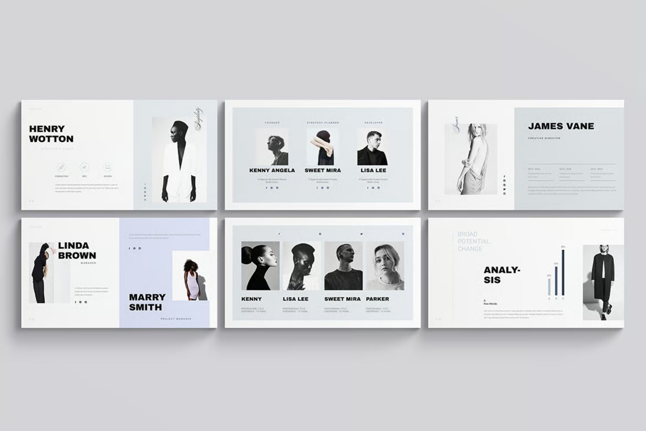 极简创意商务PPT模板38页高级感可编辑通用型扁平化设计Minimal Creative PowerPoint Presentation Template-果觅网
