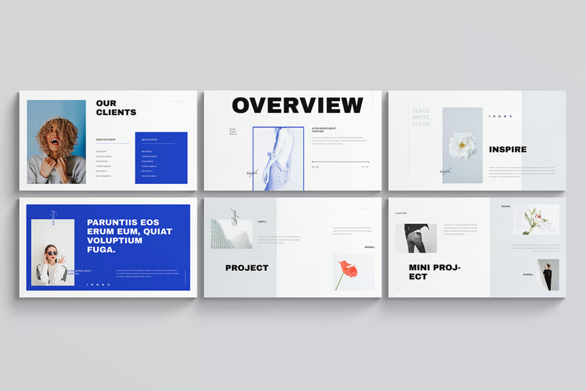 极简创意商务PPT模板38页高级感可编辑通用型扁平化设计Minimal Creative PowerPoint Presentation Template-果觅网