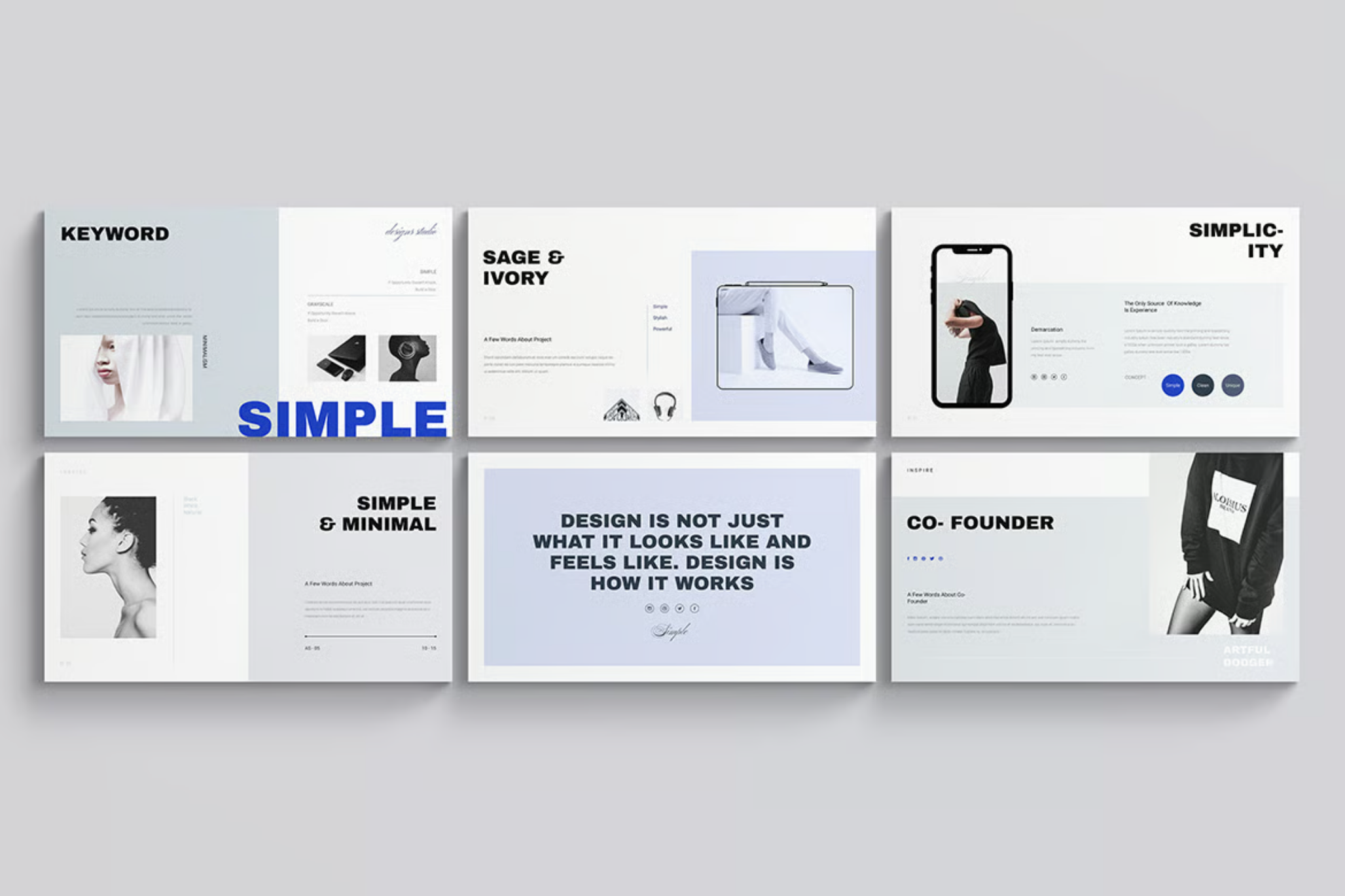 极简创意商务PPT模板38页高级感可编辑通用型扁平化设计Minimal Creative PowerPoint Presentation Template-果觅网