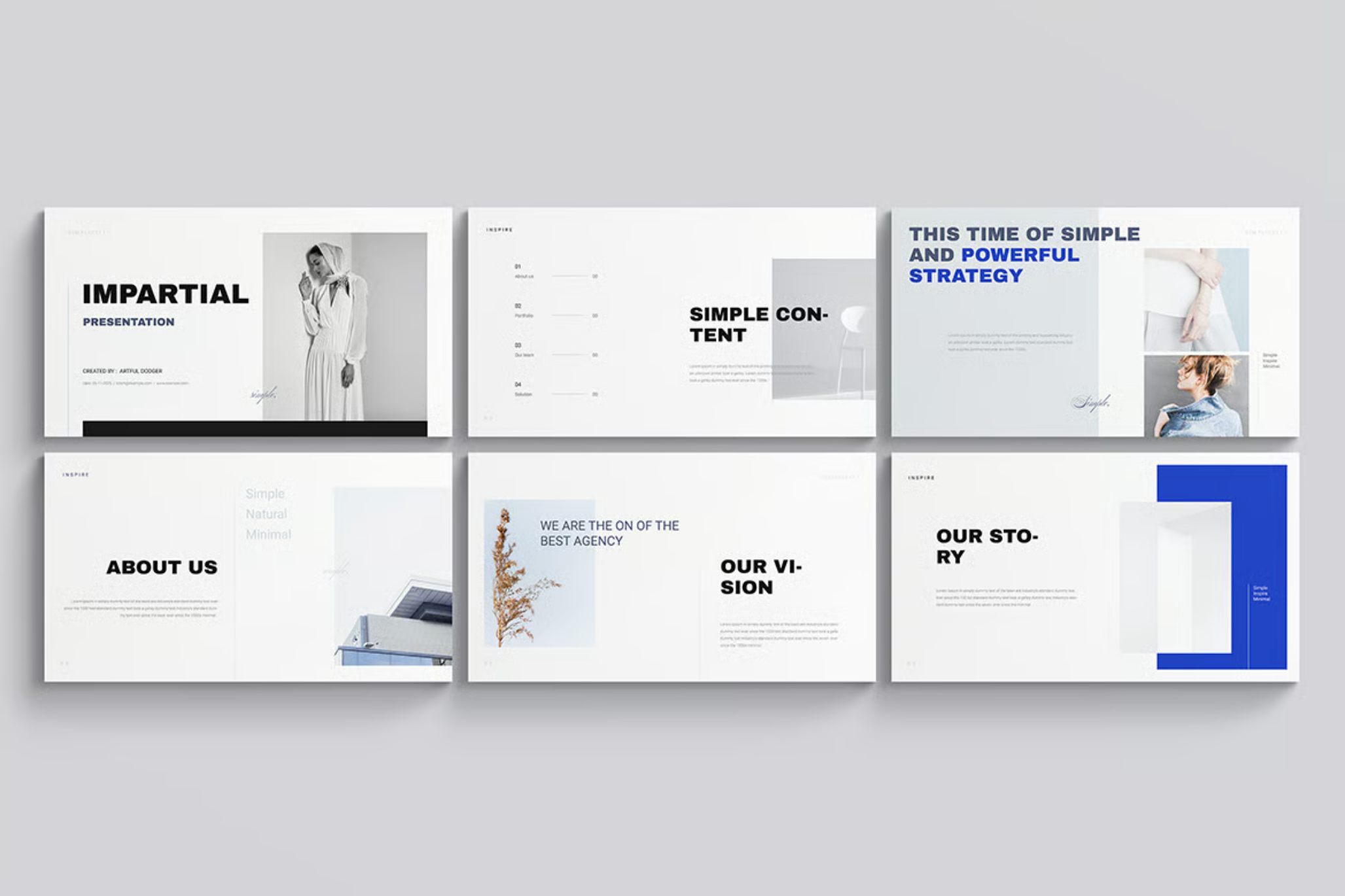 极简创意商务PPT模板38页高级感可编辑通用型扁平化设计Minimal Creative PowerPoint Presentation Template-果觅网