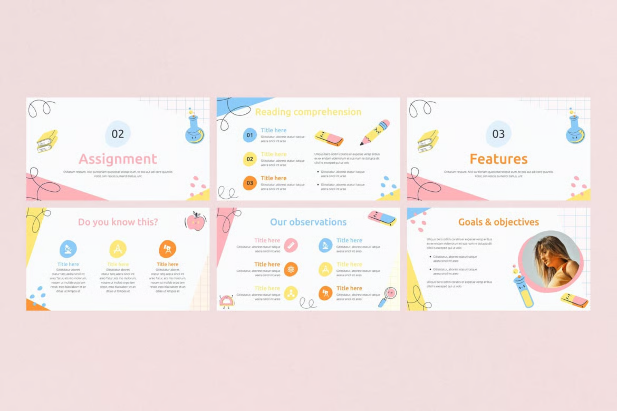 淡彩科技风创意商务PPT模板多场景可编辑演示文稿企业汇报学术答辩通用Pastel Science Lesson PowerPoint Presentation-果觅网