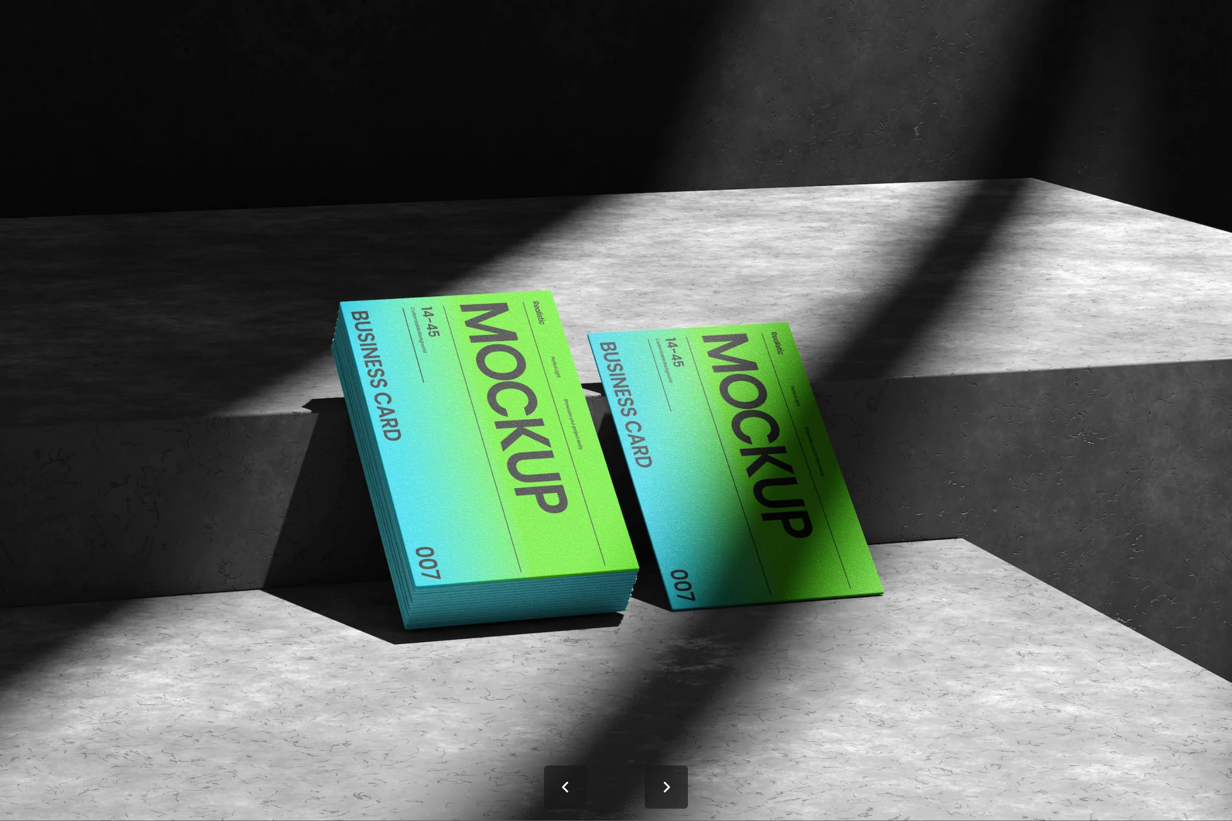 G7517 高端商务名片样机混凝土质感背景自定义编辑专业展示模板Business Card Mockup with Concrete Background