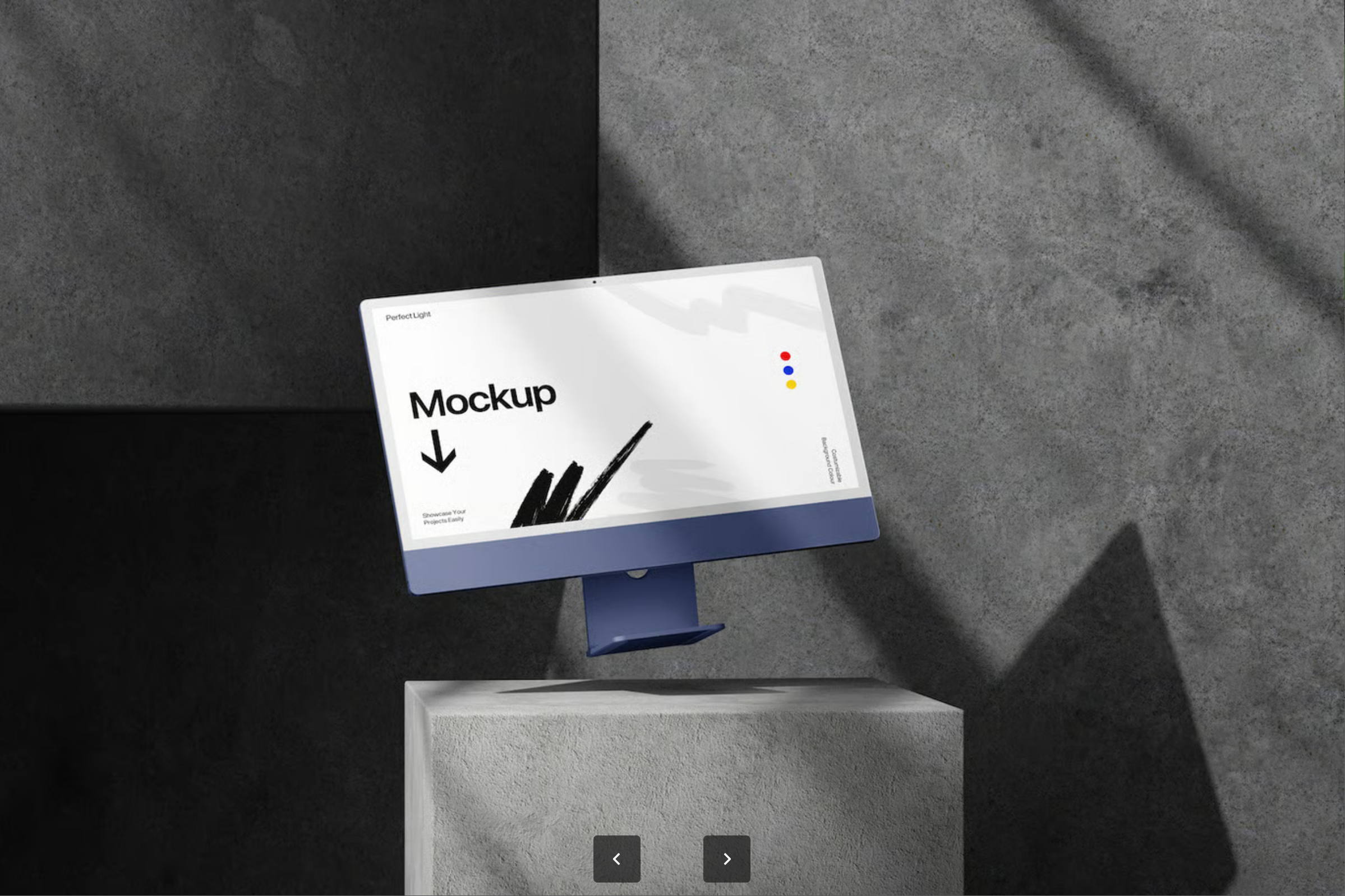 G7525 专业三屏电脑样机PSD可编辑智能对象无水印源文件设计师专用展示模板Professional Multi Display Desktop Computer Mockup