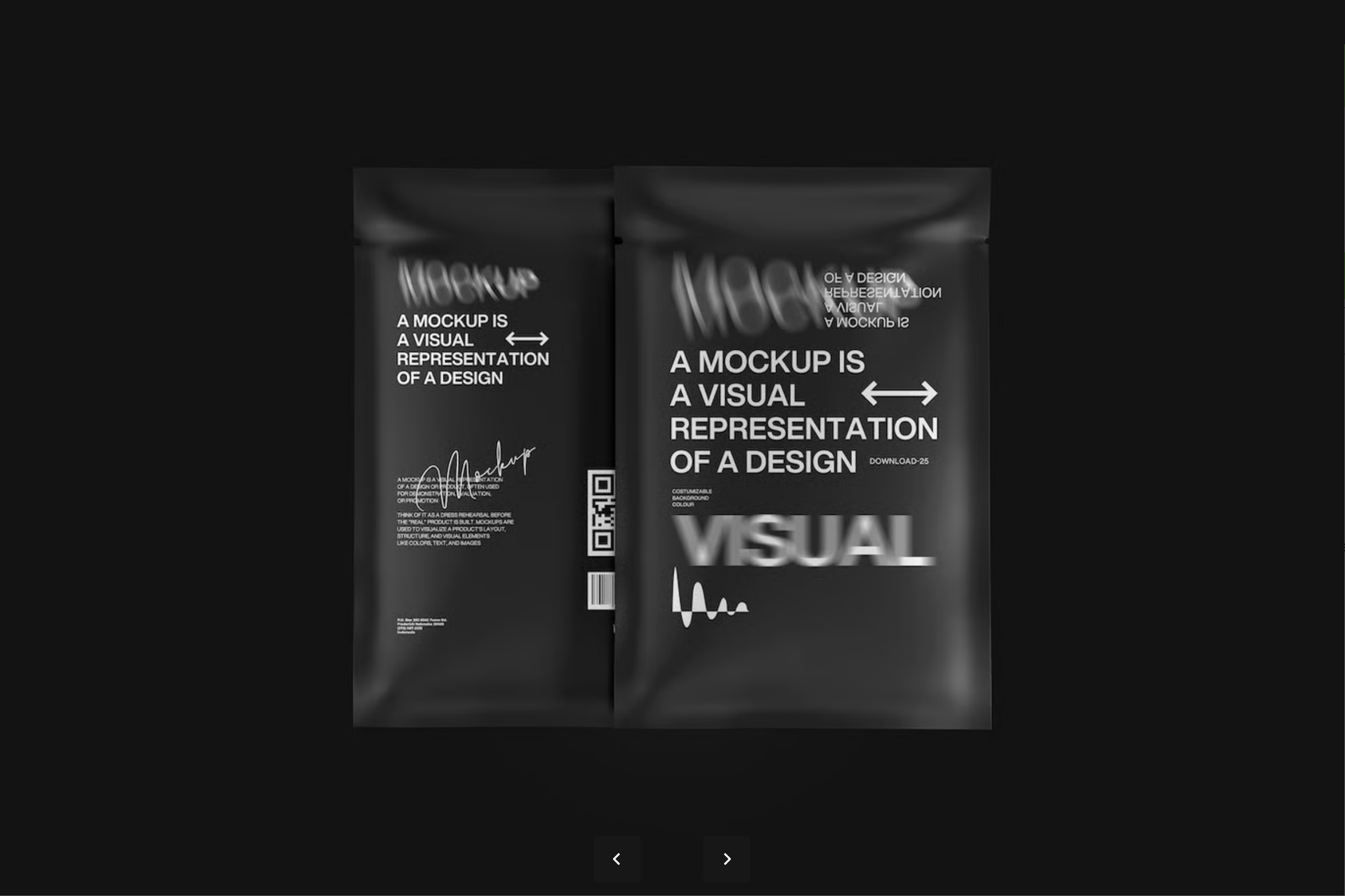 G7529 密封袋包装样机正反面展示食品设计智能对象逼真纹理可定制模板Front Back Sealed Pouch Packaging Mockup