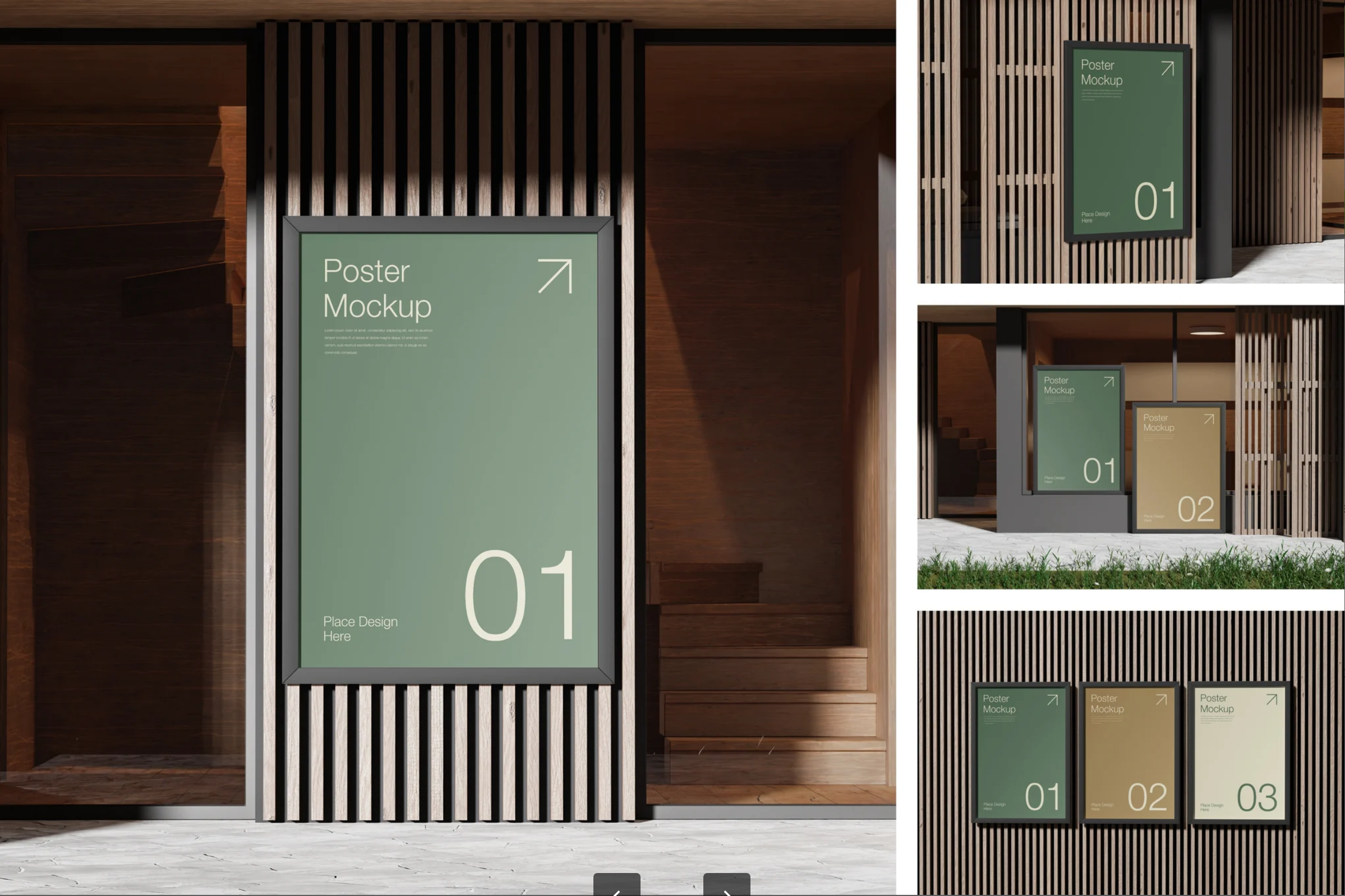 G7532 海报样机3D展示智能替换PSD模板高分辨率专业设计文件Poster Mockup