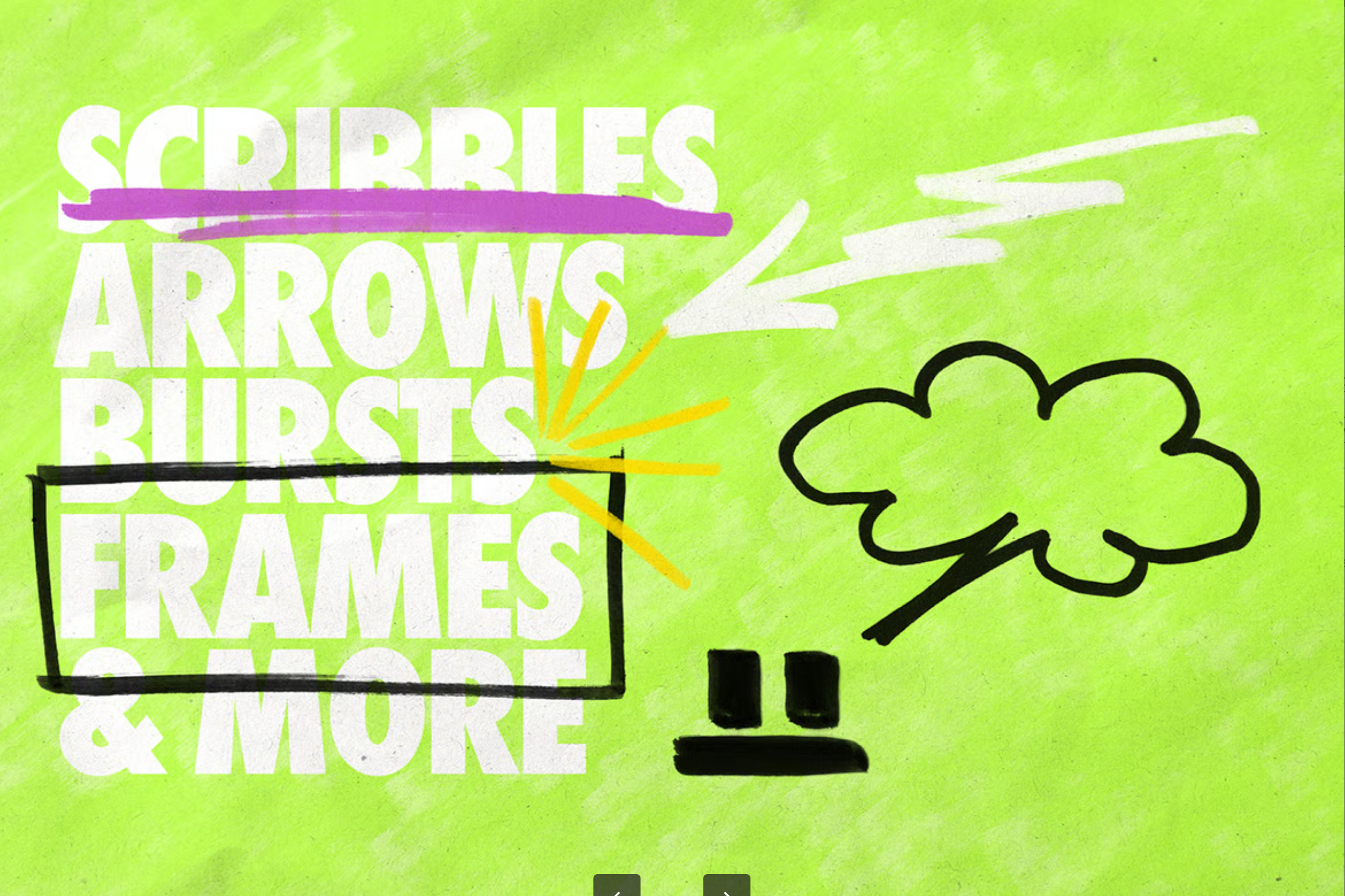 G7533 马克笔创意素材包手绘效果矢量文件透明背景PNG设计元素Scribz – Markers Kit