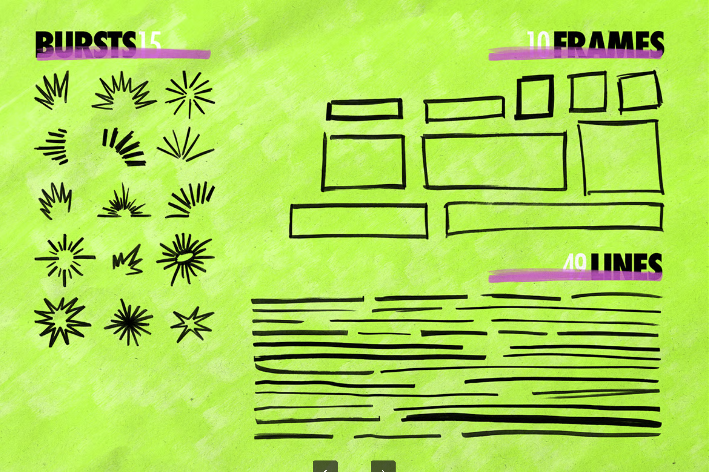 G7533 马克笔创意素材包手绘效果矢量文件透明背景PNG设计元素Scribz – Markers Kit