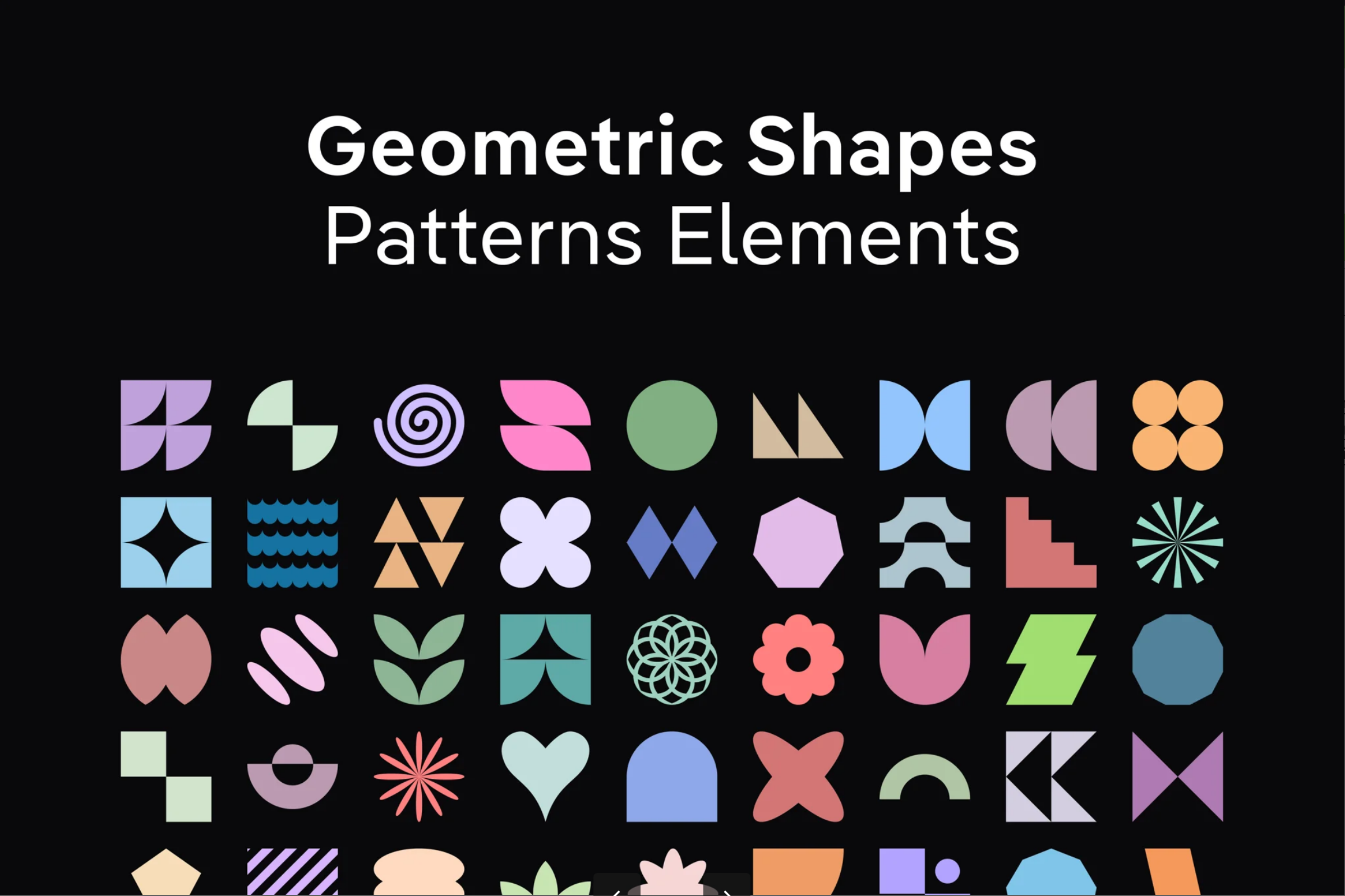G7536 几何图形矢量素材包可编辑设计元素模板AI/SVG/PNG格式Geometric Shapes and Patterns Elements
